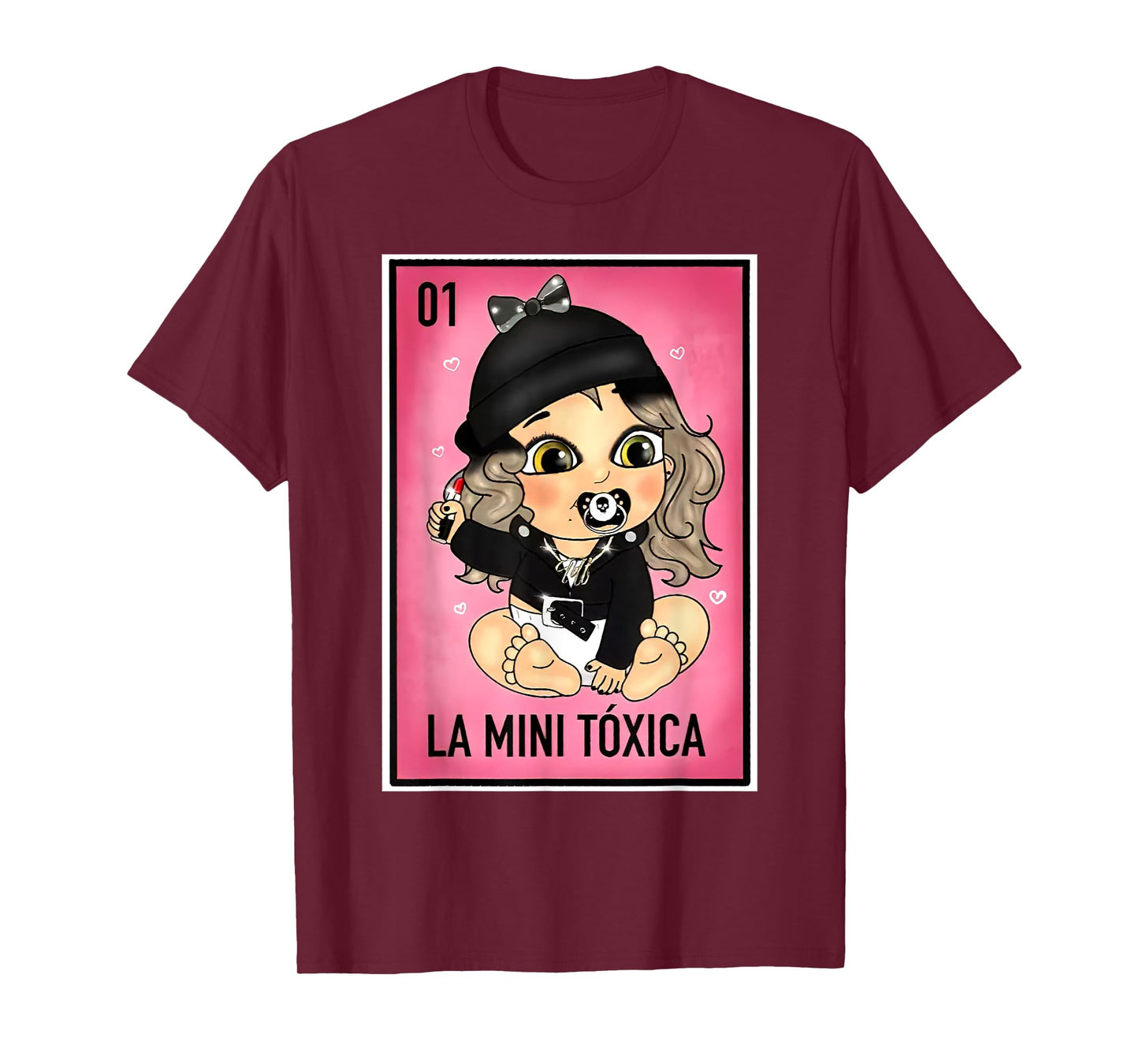 La Mini Toxica Kids Card Mexican Lottery Card Baby Girl T-Shirt