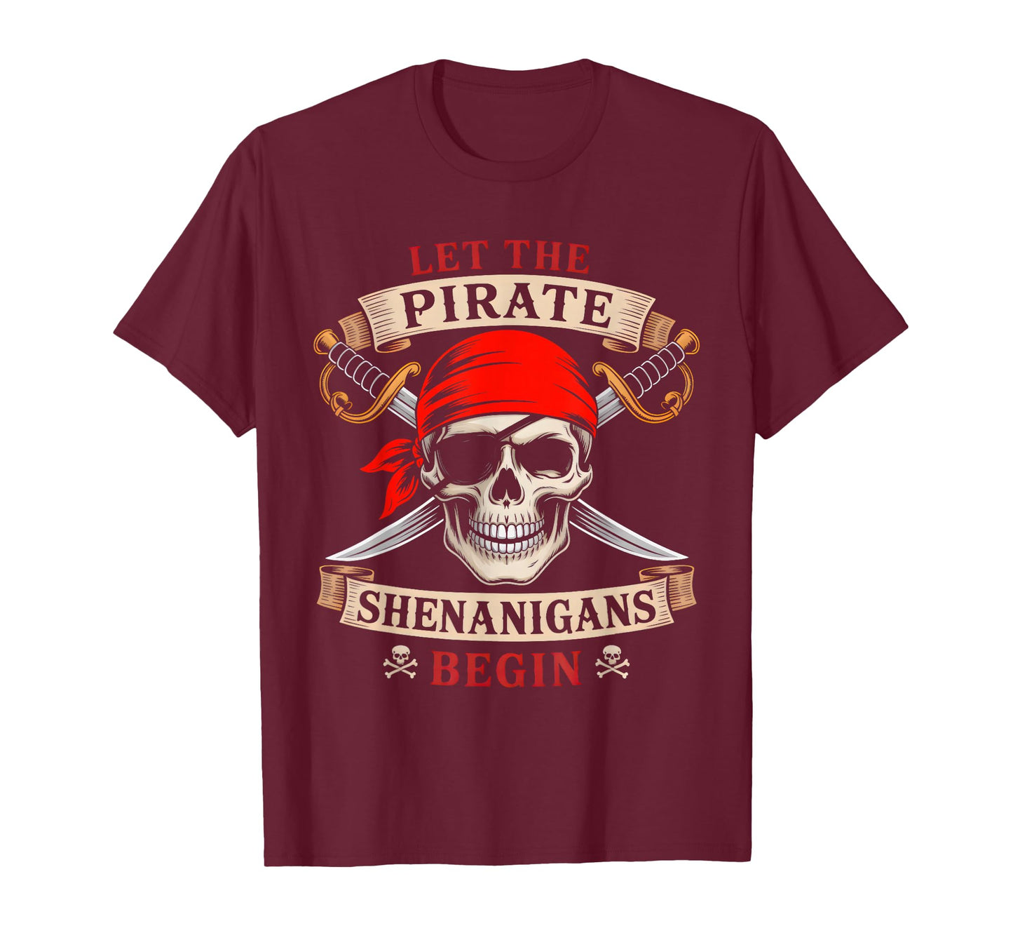 Let The Pirate Shenanigans Begin Skull Halloween Boys Kids T-Shirt
