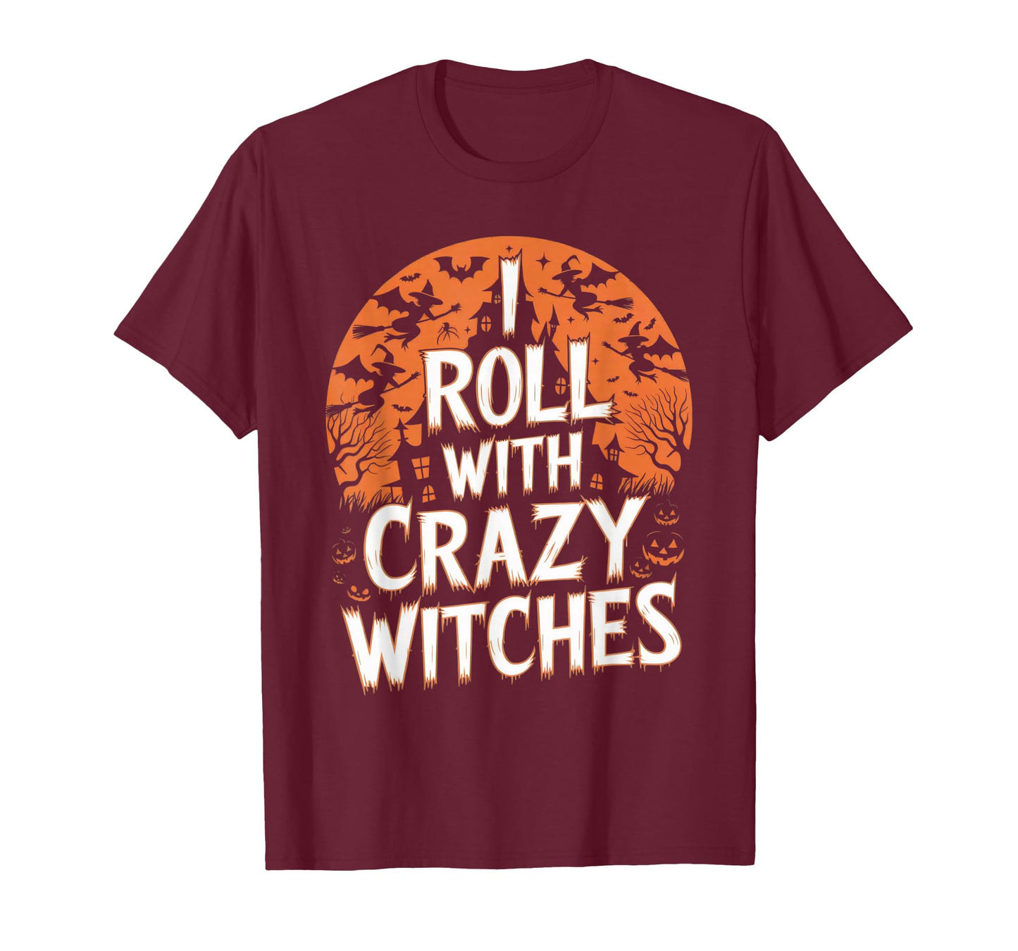 Funny Halloween Crazy Witches Spooky Season Design T-Shirt