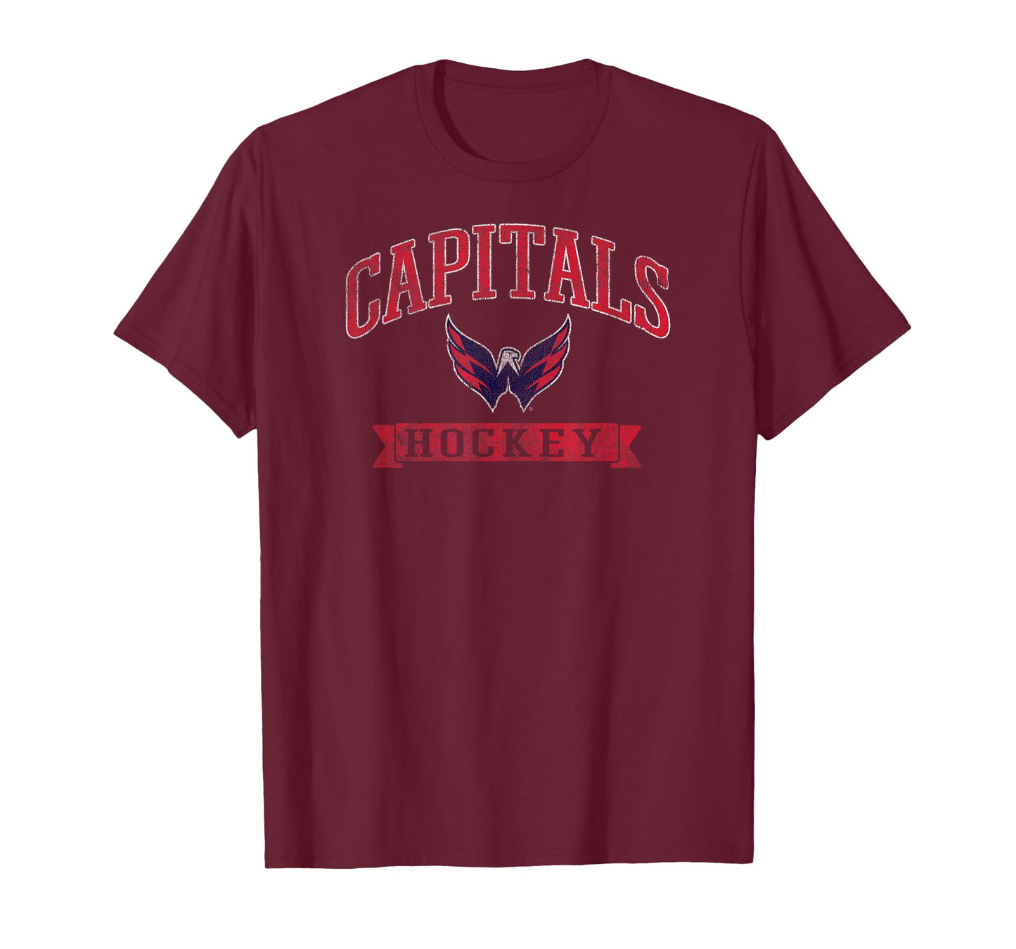 Washington Capitals NHL Officially Licensed Vintage Hockey T-Shirt - Black, Small, Unisex-Adults & Kids