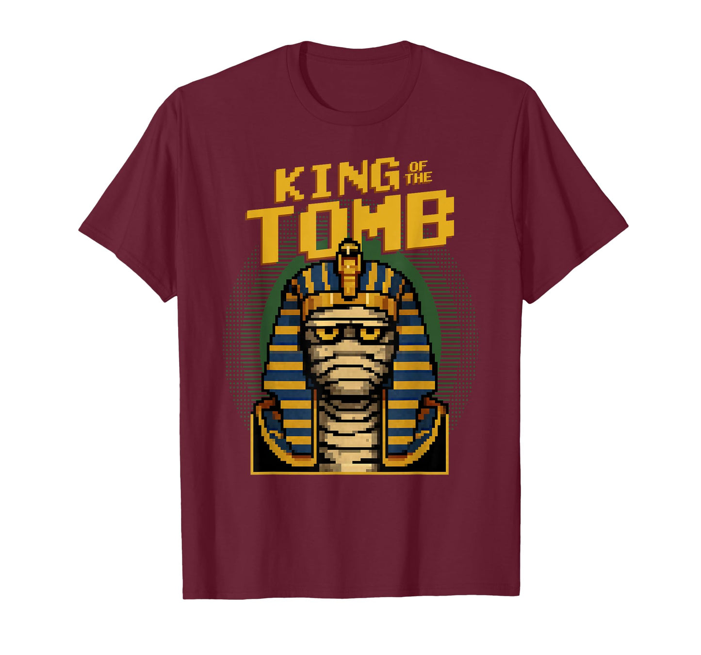 King of The Tomb Funny Pixel Art Mummy Pharaoh Halloween T-Shirt