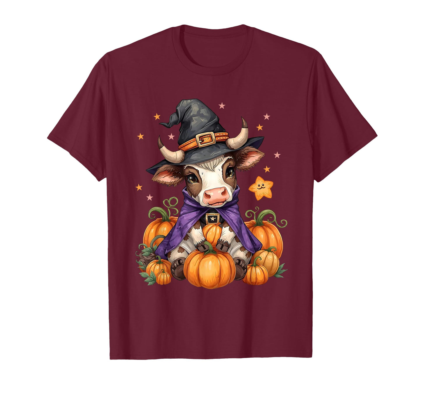 Cute Bull Witch Spooky Pet Halloween Matching Family Farm T-Shirt
