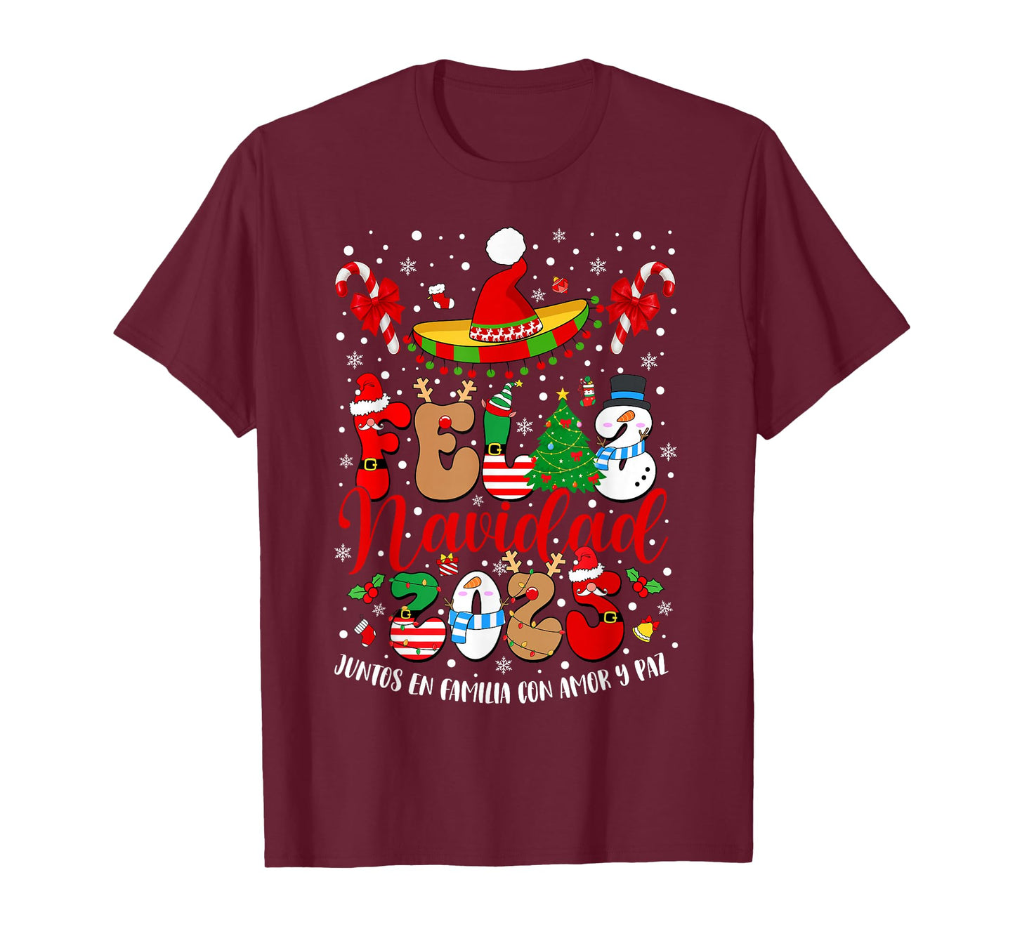 Feliz Navidad Matching Family Spanish Christmas Men Women T-Shirt