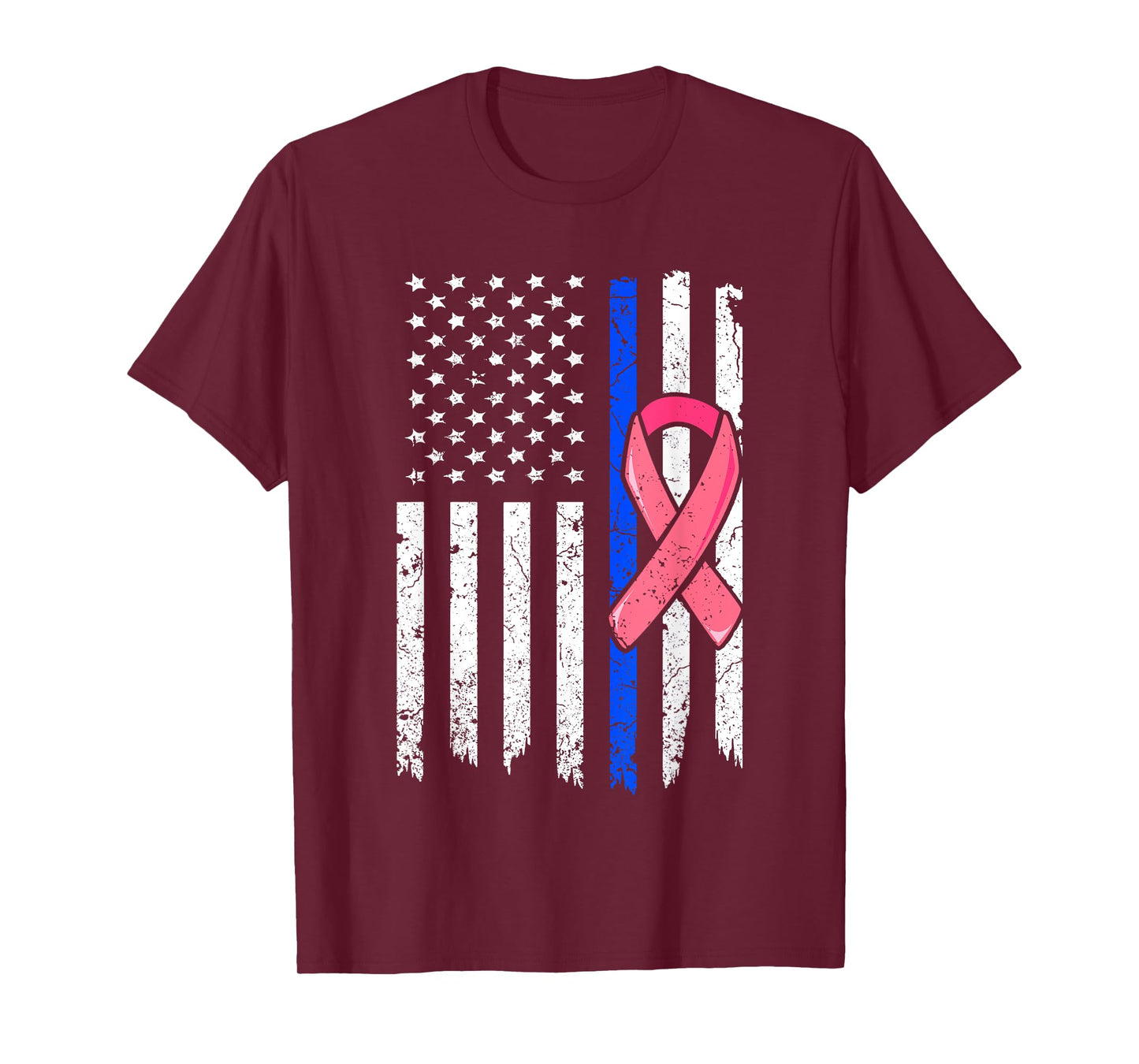 Breast Cancer Police Officer Pink Ribbon Policeman Women T-Shirt