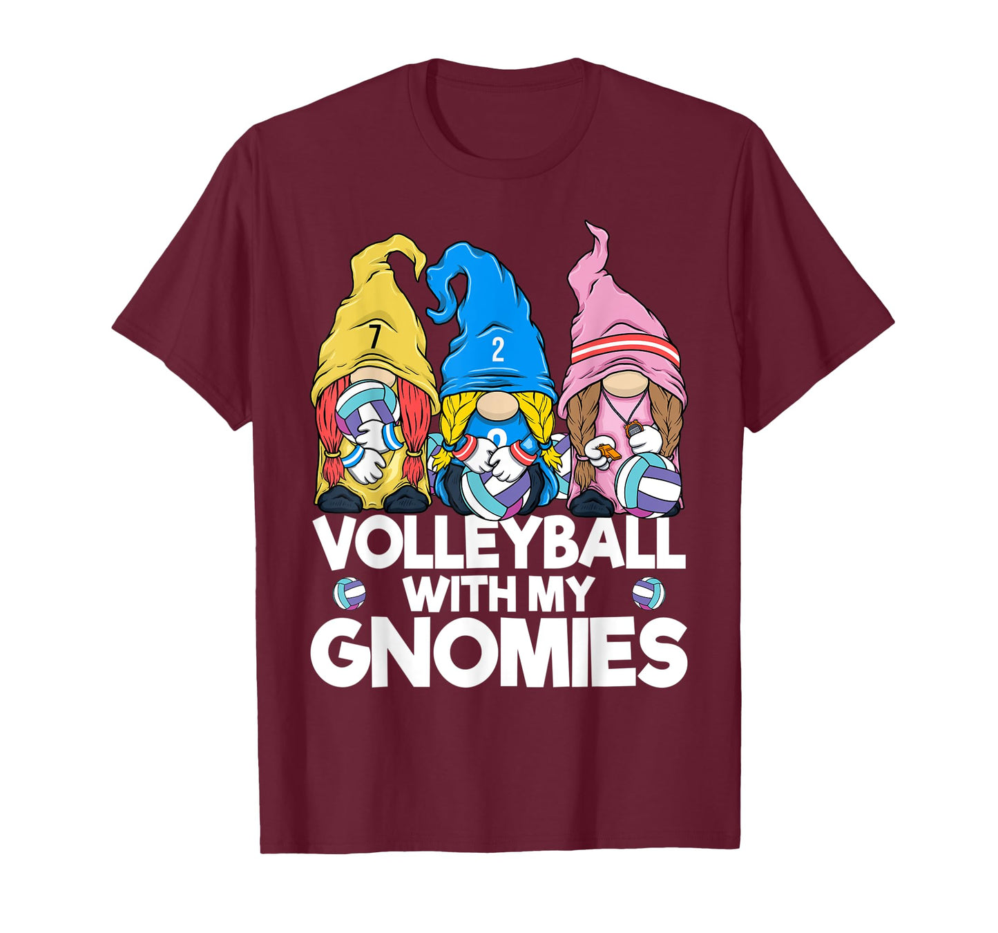 Volleyball Gnome Volleyball with My Gnomies Women Teen Girls T-Shirt
