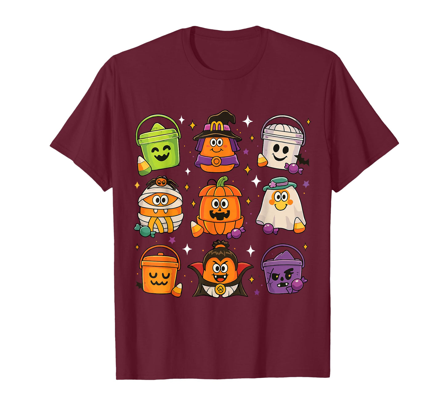 Funny Vintage Pumpkin Spooky Chicken Nuggets Tee T-Shirt