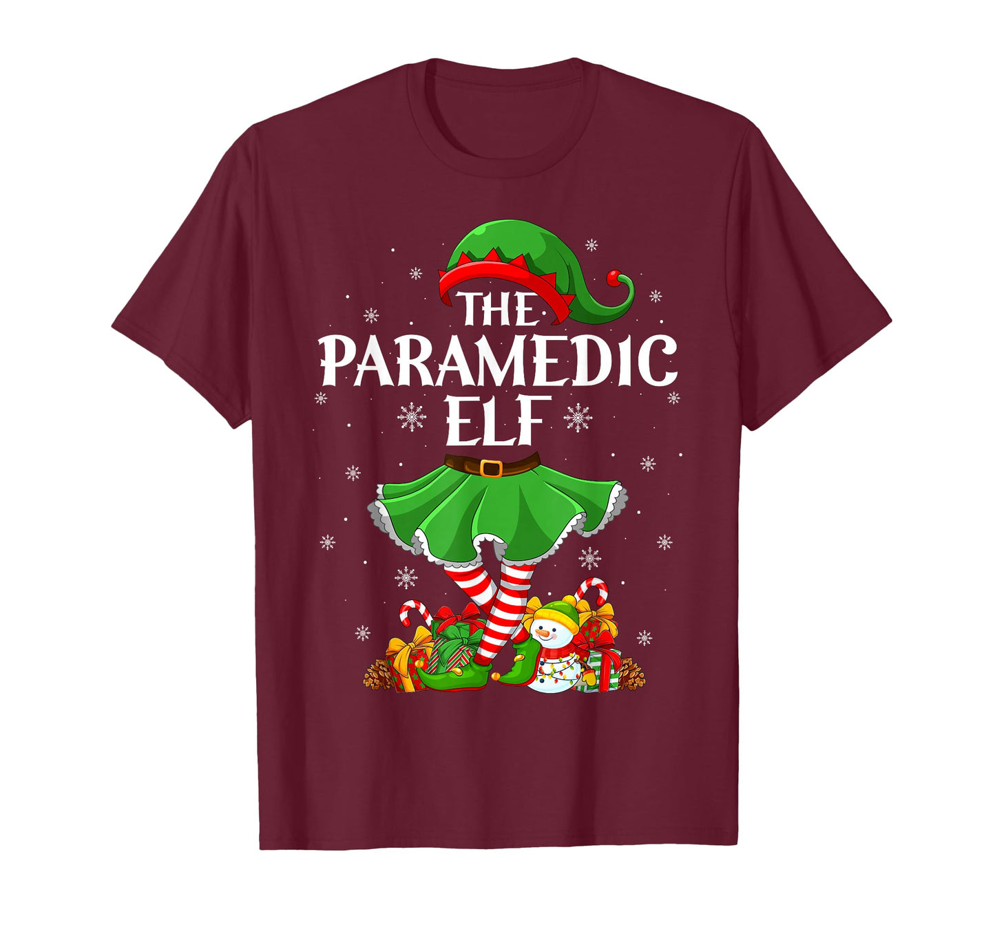 Paramedic Elf Christmas Family Elf Squad Xmas Girls Women T-Shirt