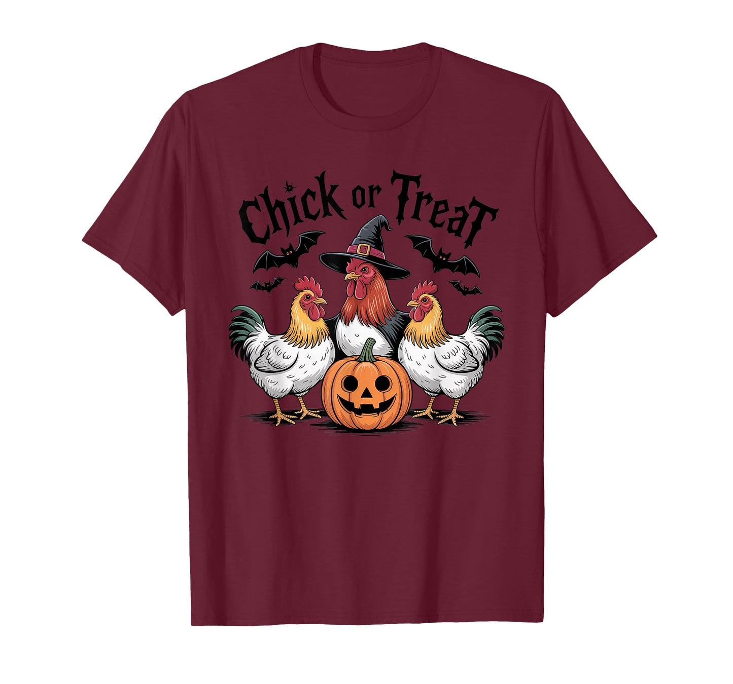 Chick Or Treat Chicken Ghost Pumpkin Funny Halloween Costume T-Shirt