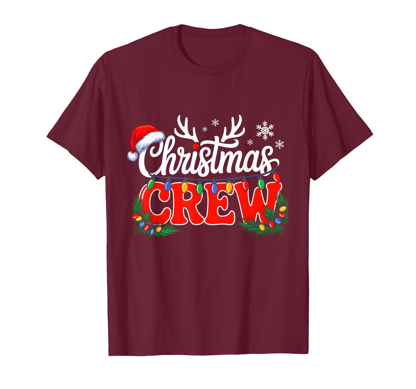 Christmas Crew Xmas Lights Family Matching Pajamas Holiday T-Shirt