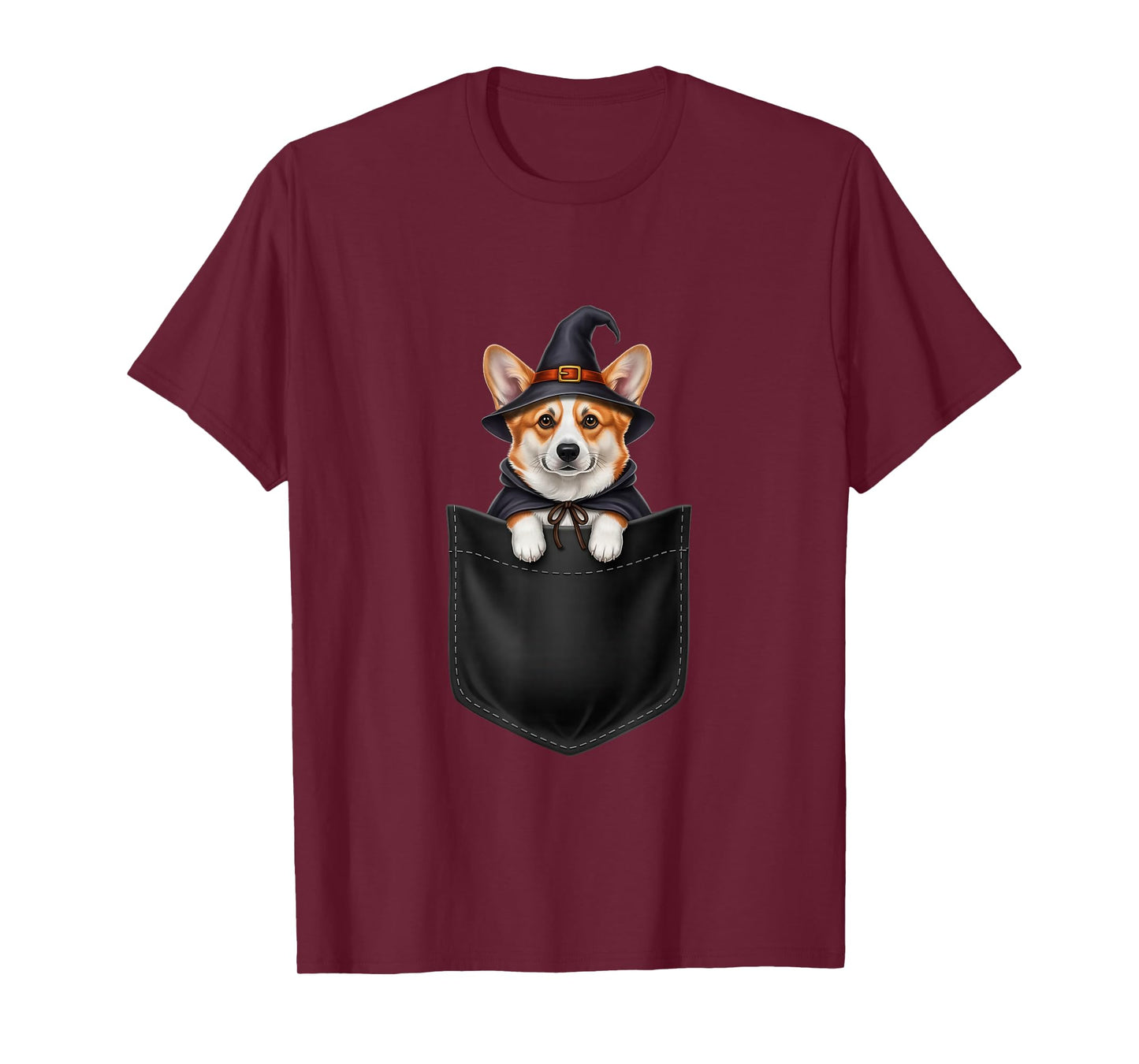 Funny Corgi Pocket Witch Costume T-Shirt