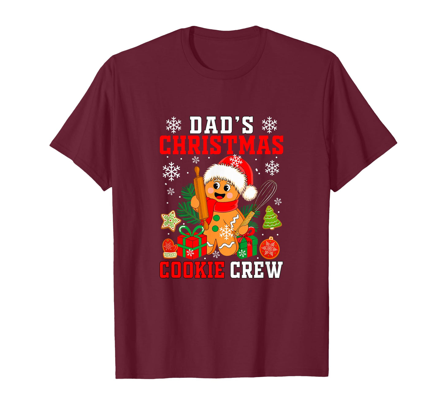 Dad's Christmas Cookie Crew Santa Gingerbread Baker Family T-Shirt