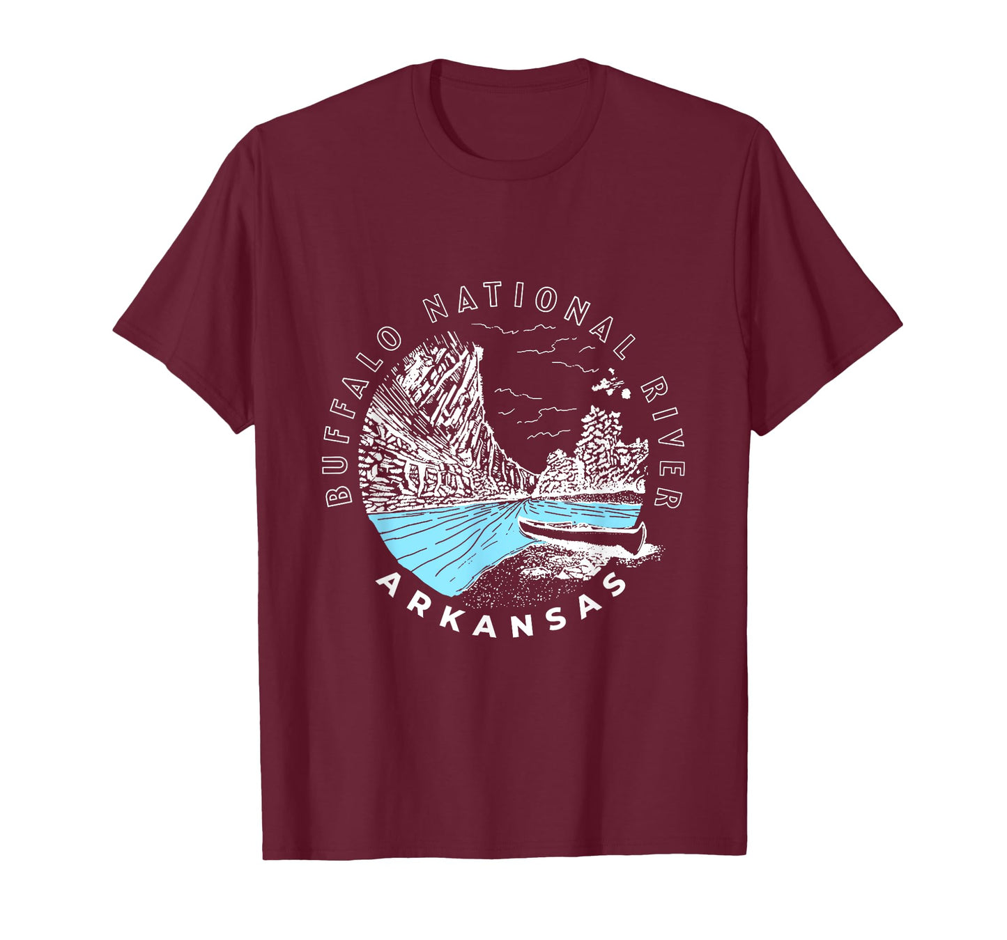 Vintage Buffalo River Arkansas Souvenir Kayak Canoe T-Shirt