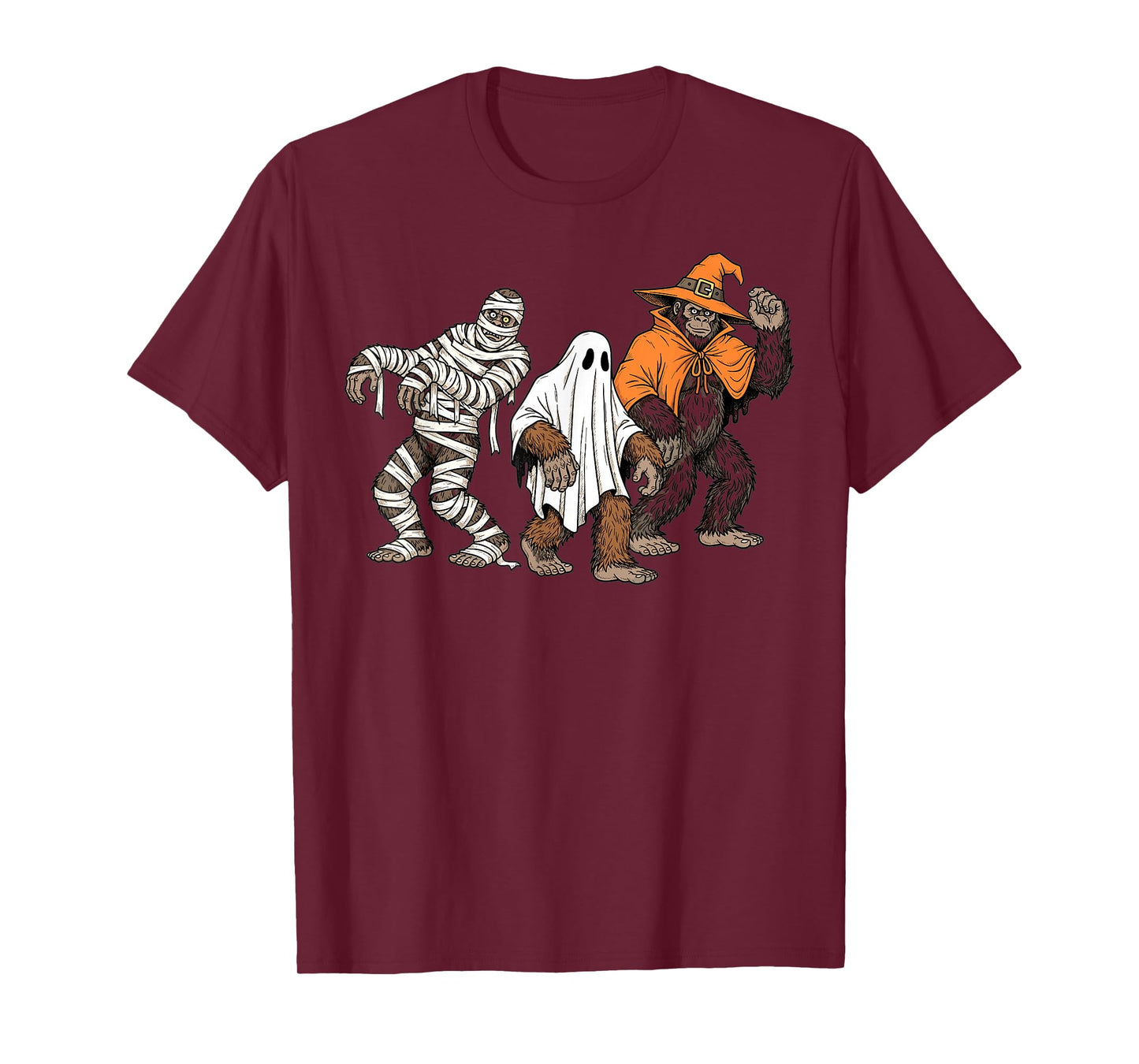 Halloween Bigfoot Monsters Scary Costume Party T-Shirt