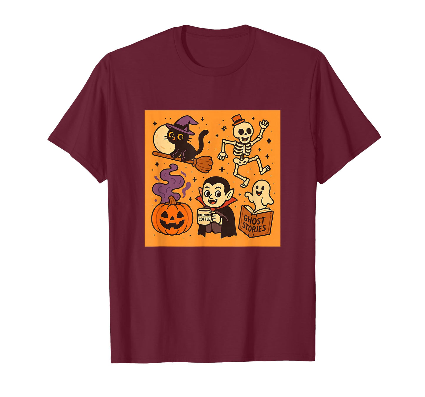 Funny Halloween Cartoon Characters | Cute Spooky Pumpkinq T-Shirt