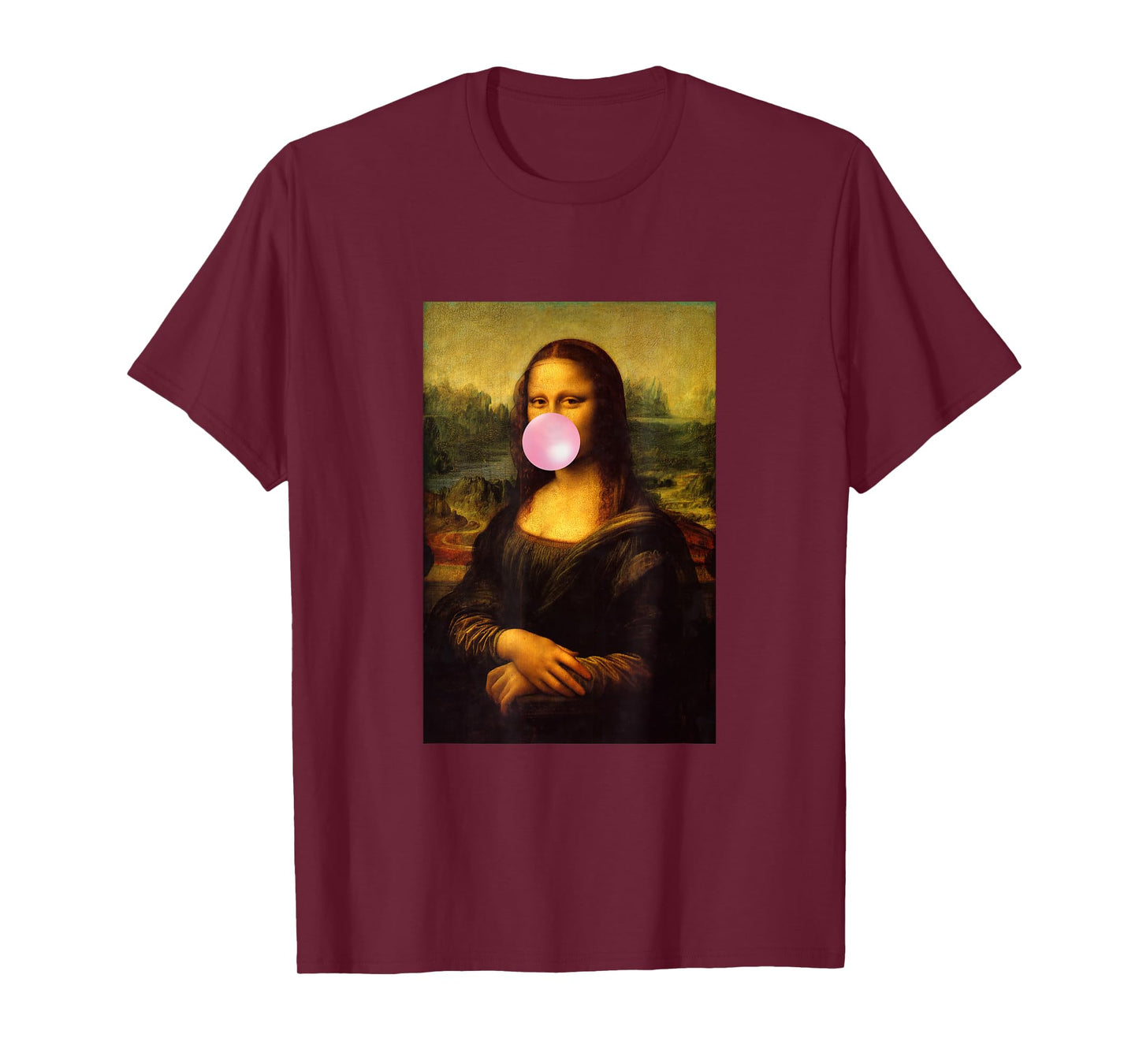 Enjoy Wear Sarcastic French Mona Lisa Chewing Bubble Gum Fun T-Shirt