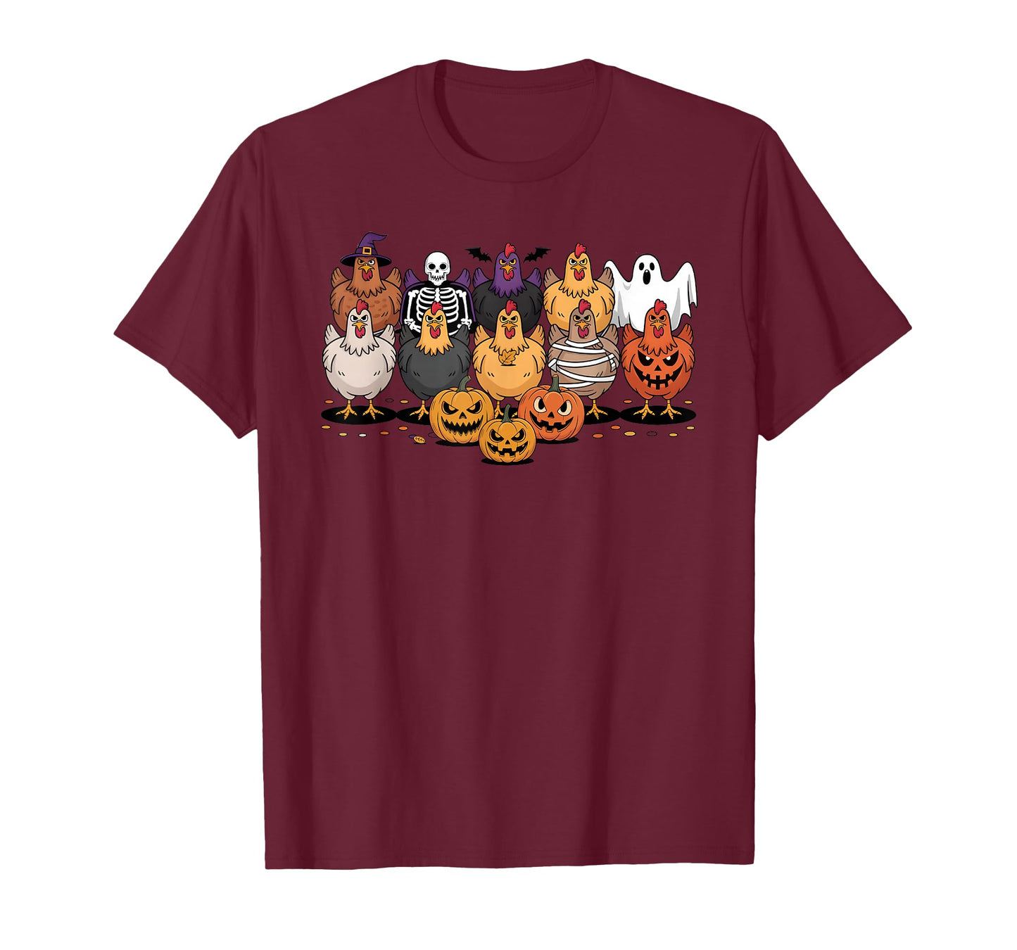 Just a Spooky Chicken Zombie Mummy Pumpkin Halloween Ghost T-Shirt