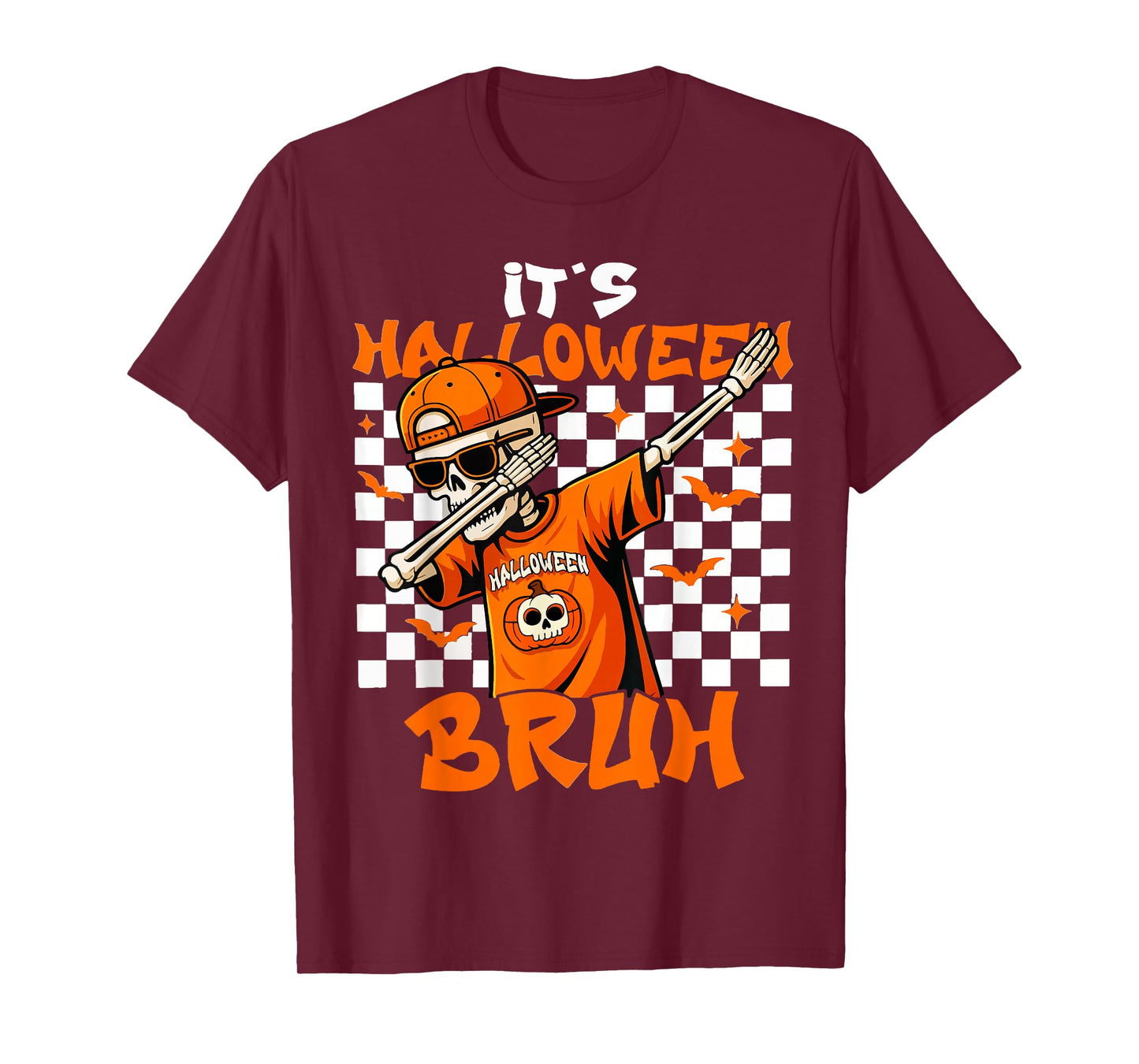 Bruh Halloween Skeleton Rock On for Mens Boys Toddlers Kids T-Shirt