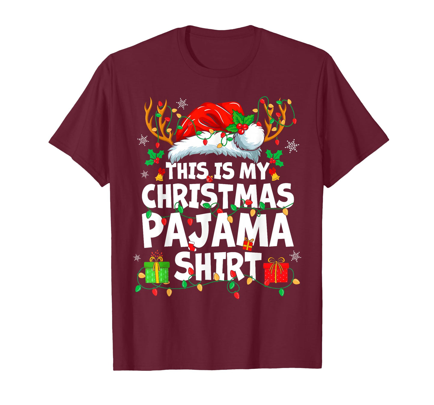 This is My Christmas Pajama Shirt Funny Xmas PJs Men Women T-Shirt