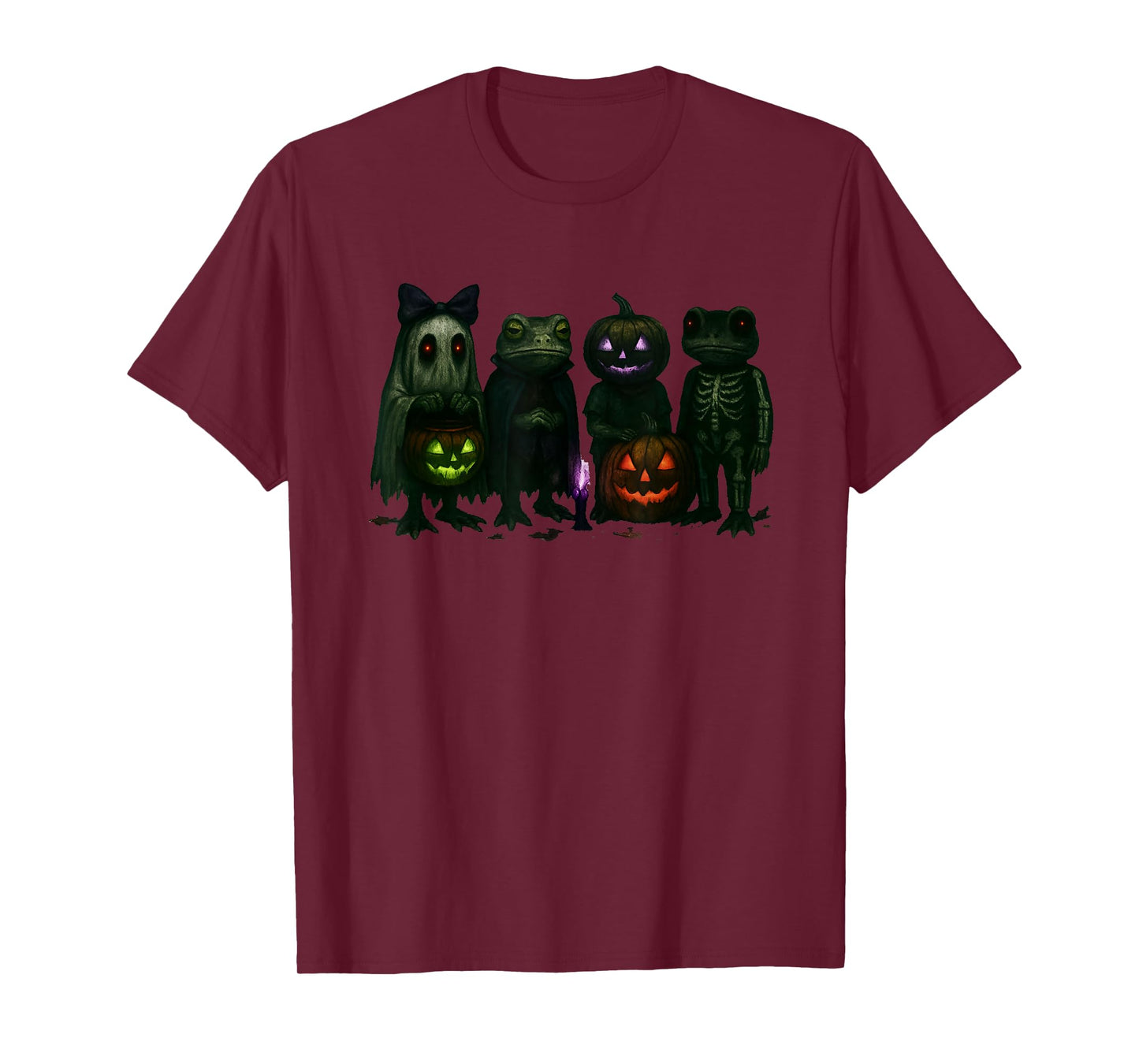 Spooky Skeleton Frog Cute with Pumpkin and Creepy Vibes T-Shirt