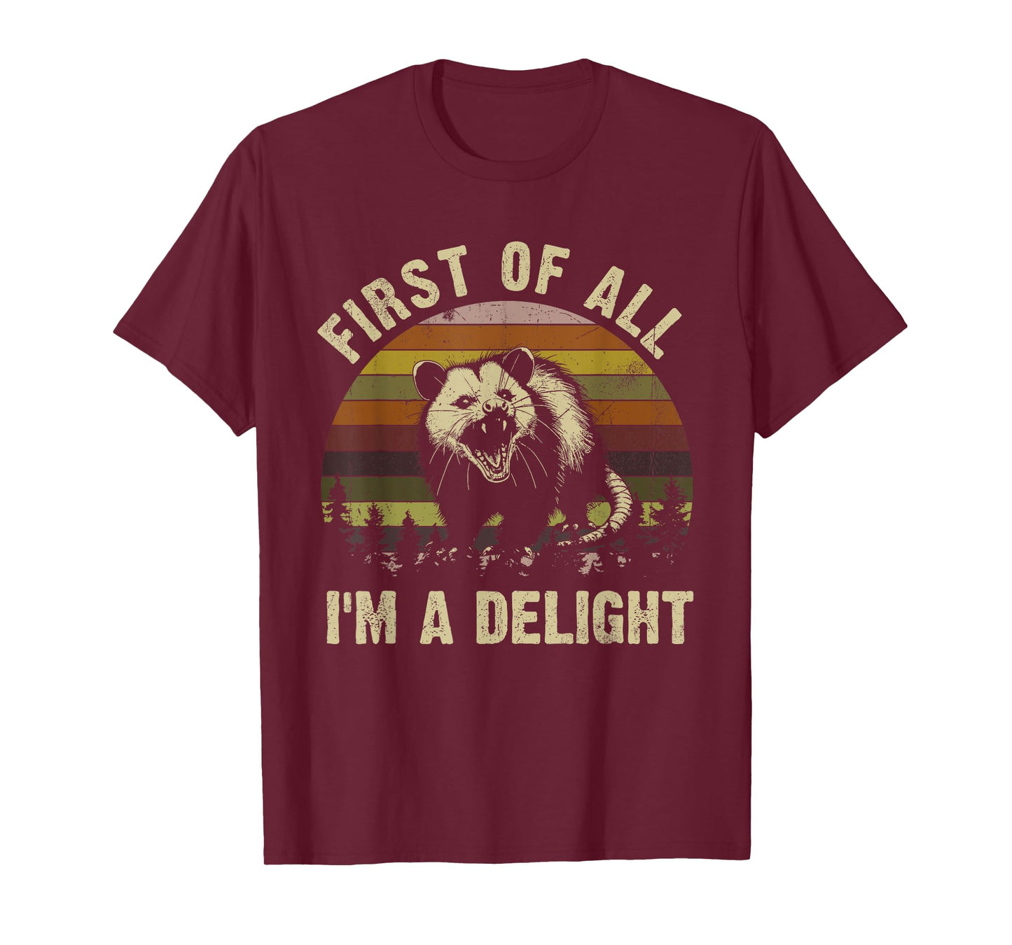 First Of All I'm A Delight Sarcastic Angry Opossum T-Shirt