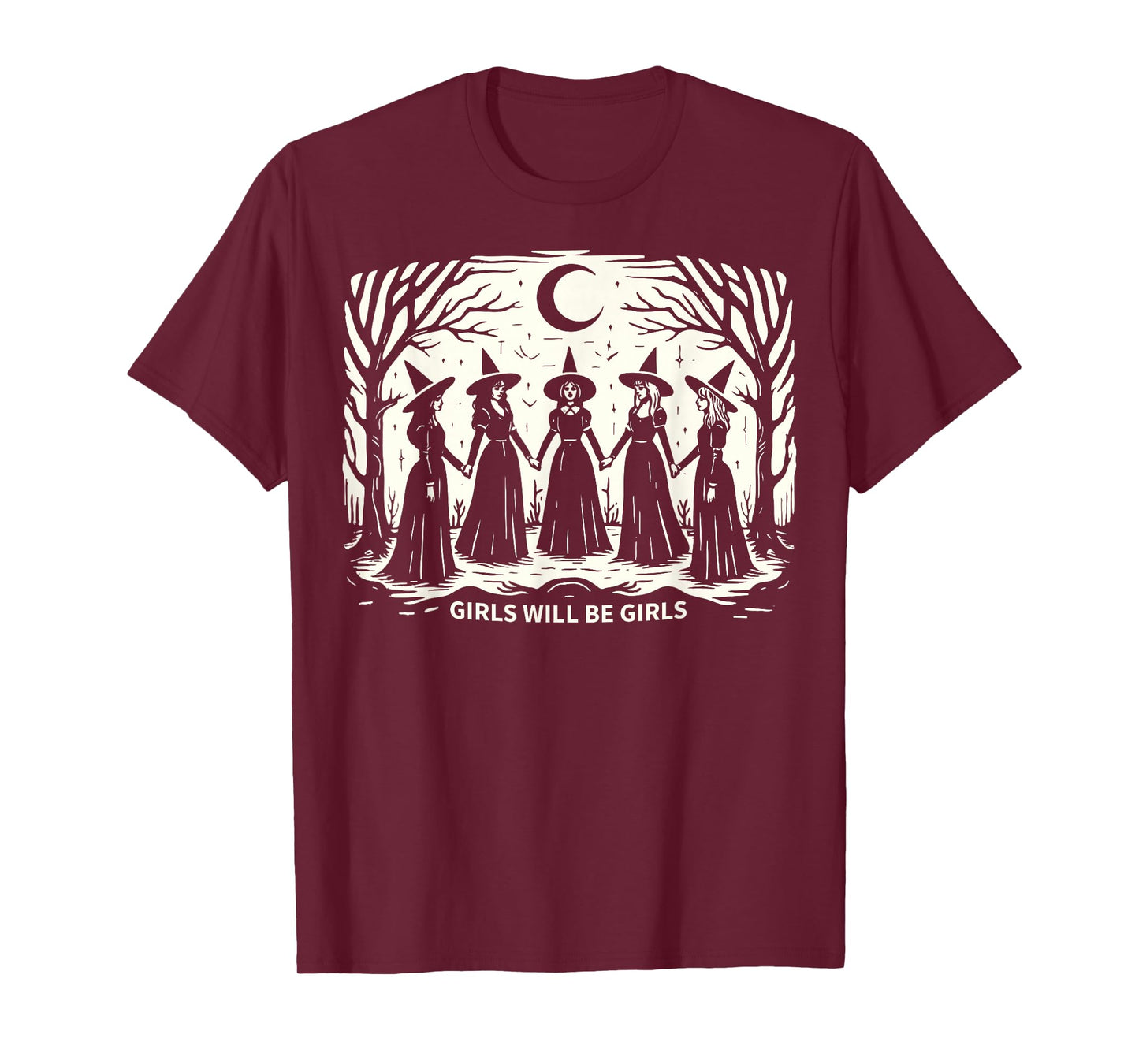 Halloween Spooky Witch Girl Will Be Girls Feminist Women T-Shirt