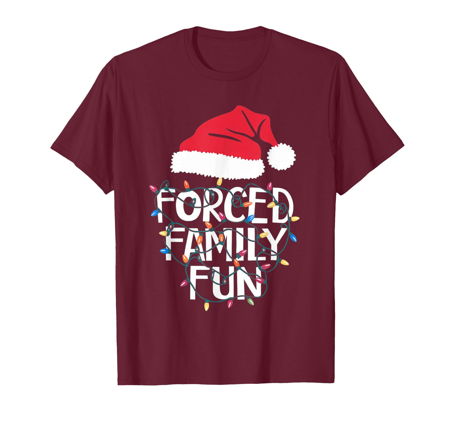 Forced Family Fun Sarcastic Christmas Funny Men Women Kids T-Shirt