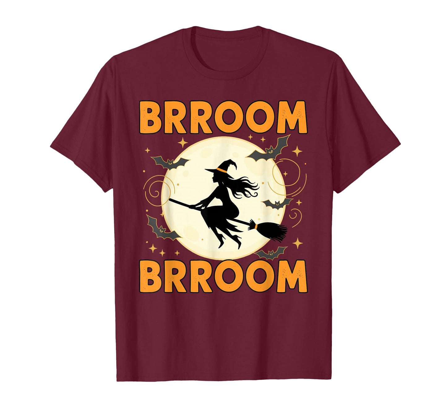 BRROOM BRROOM Witch On Broom Funny Halloween T-Shirt