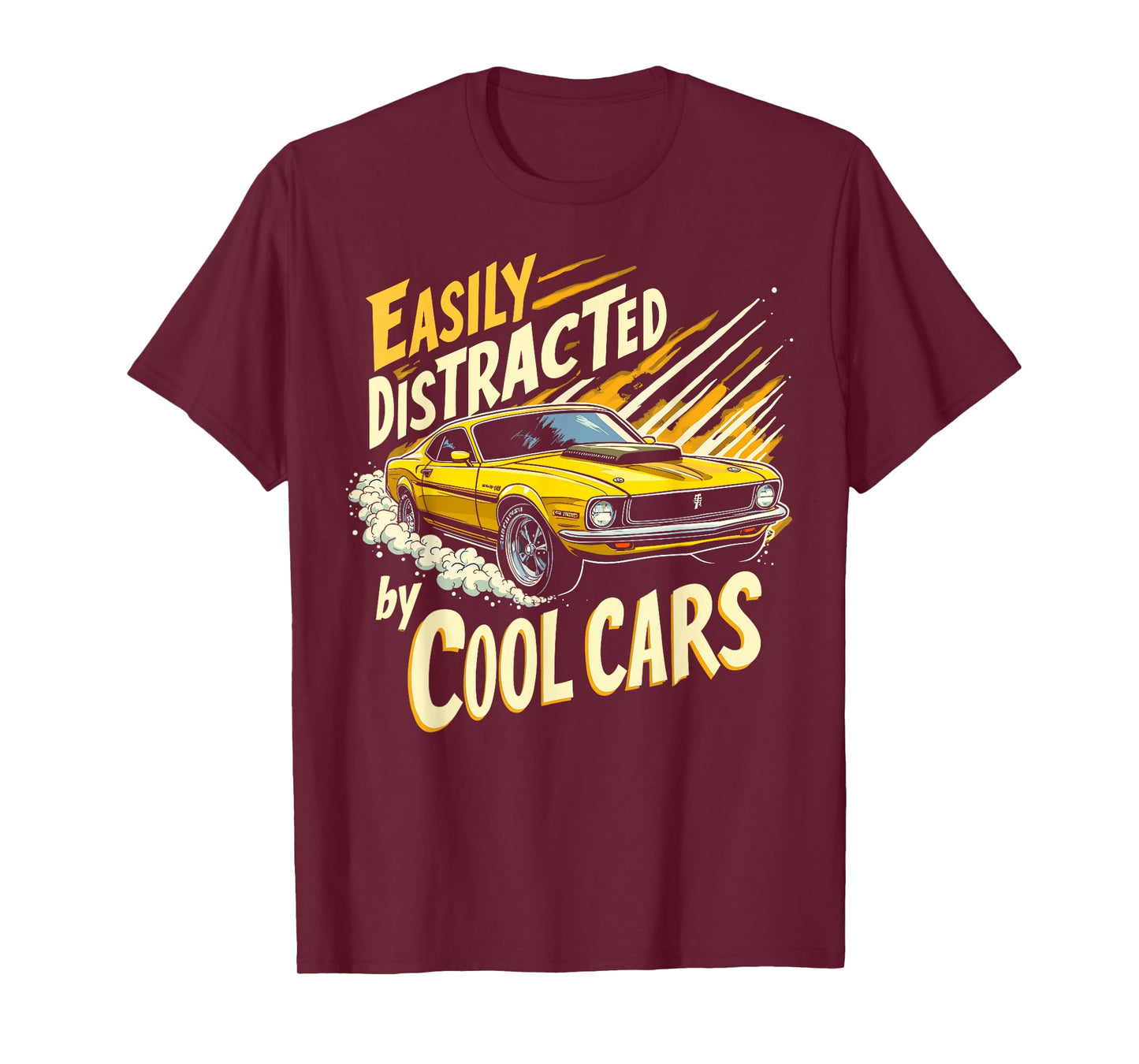 Funny Easily Distracted by Classic Cars Women Men Kids T-Shirt