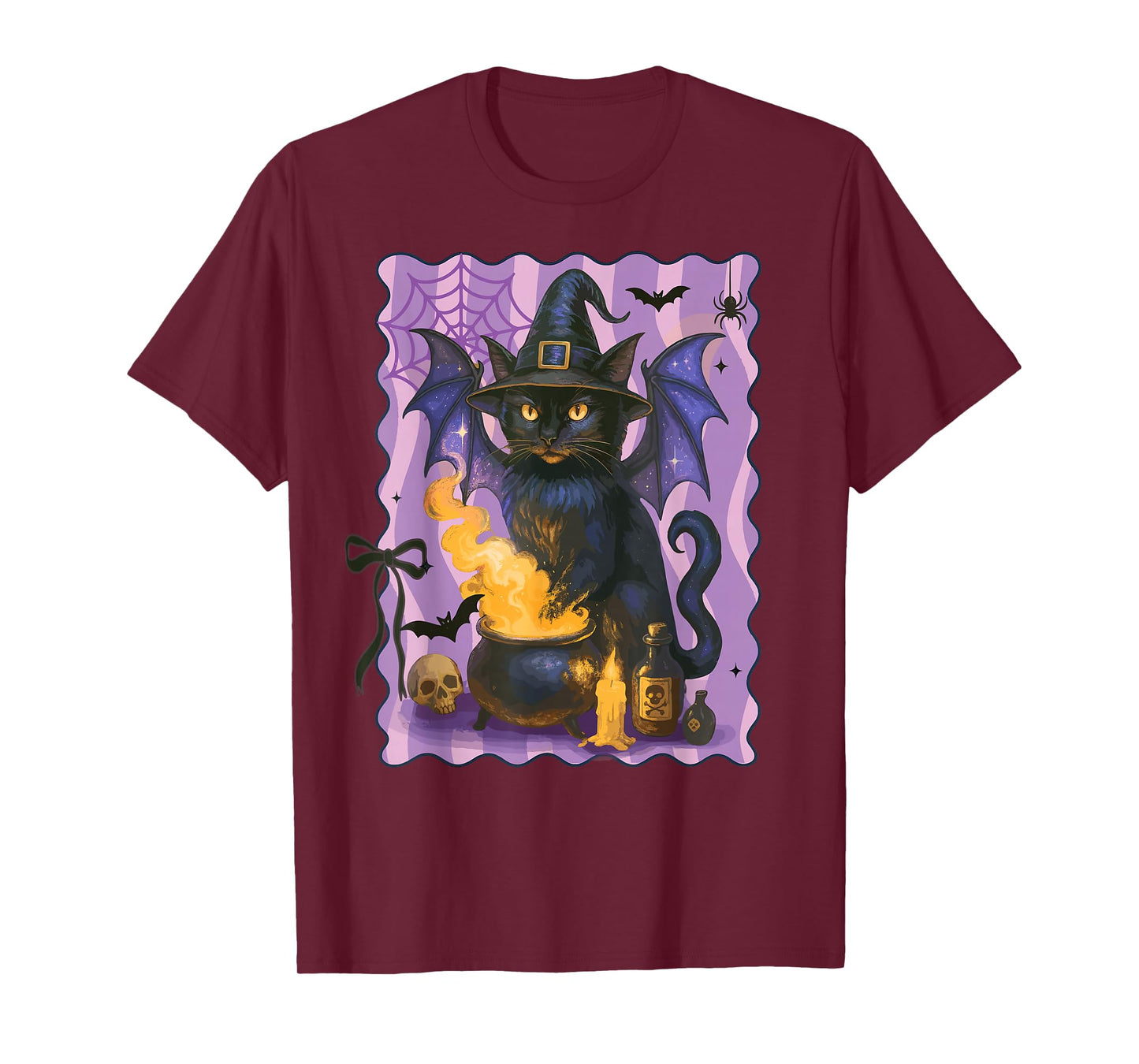 Black Cat Witch Halloween T-Shirt