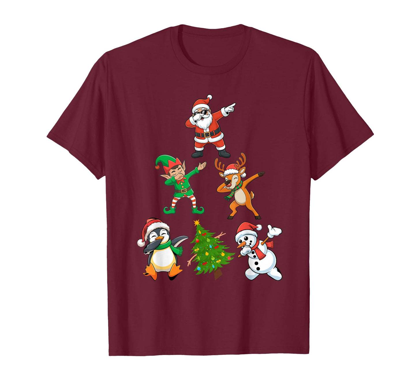 Dabbing Santa Elf Reindeer Xmas Tree Snowman Funny Xmas Dab T-Shirt