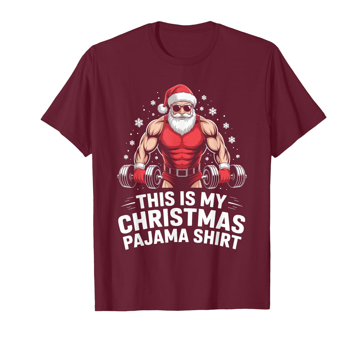 Santa Weightlifting Christmas Gym Fitness Deadlift Xmas Men T-Shirt