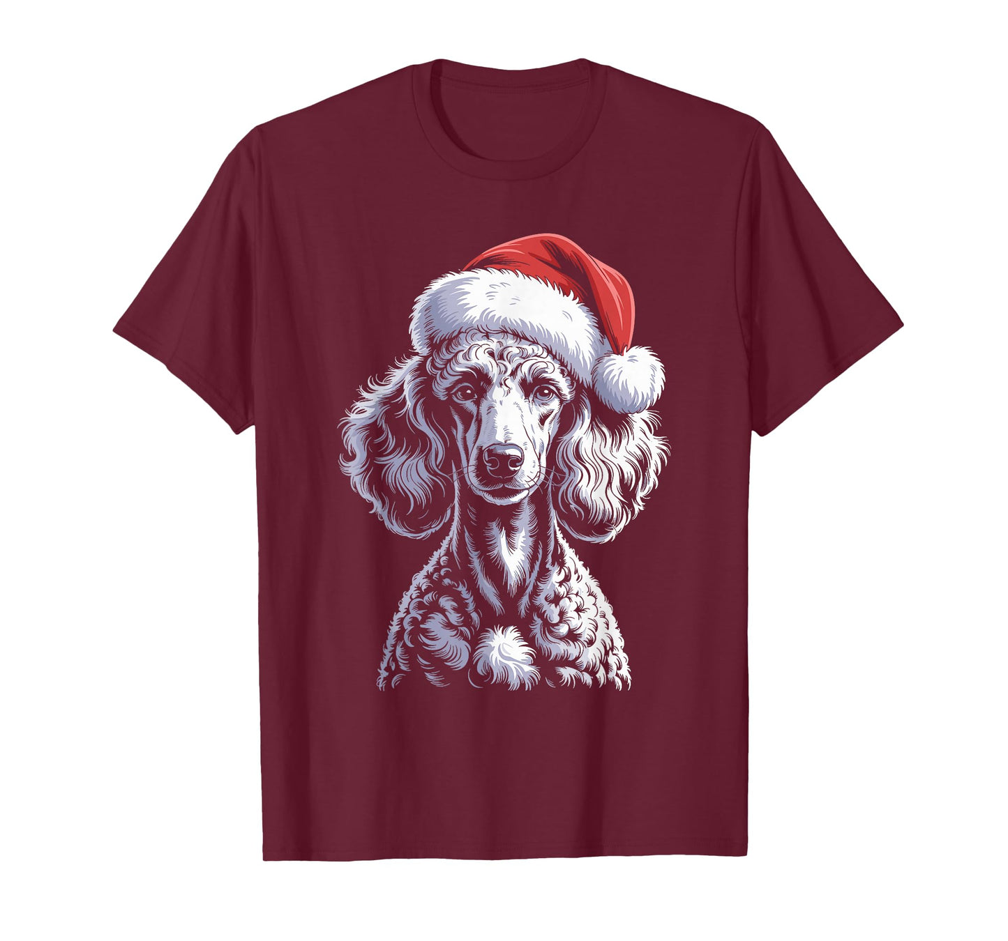 Poodle Dog Santa Hat Christmas Pajama for Men Women T-Shirt