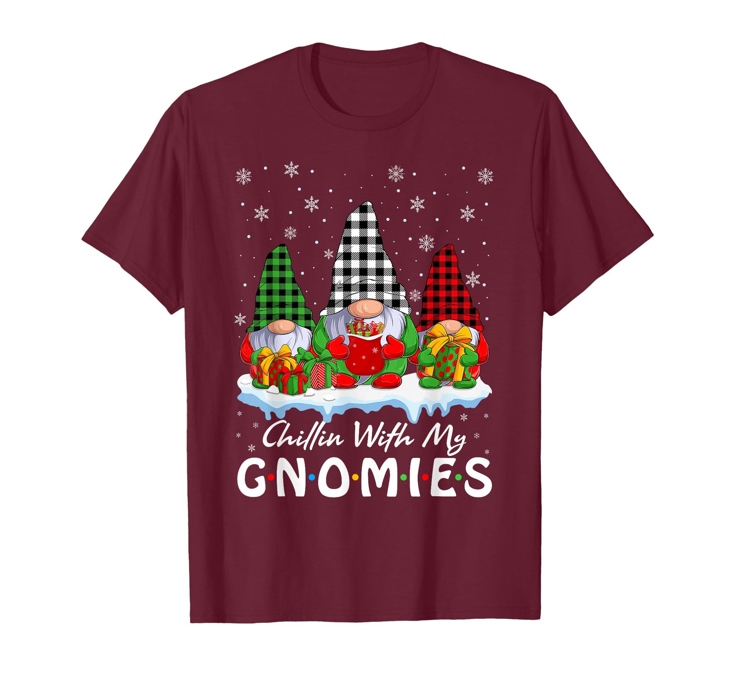 Gnome Christmas Pajamas Chillin with My Gnomies Christmas T-Shirt