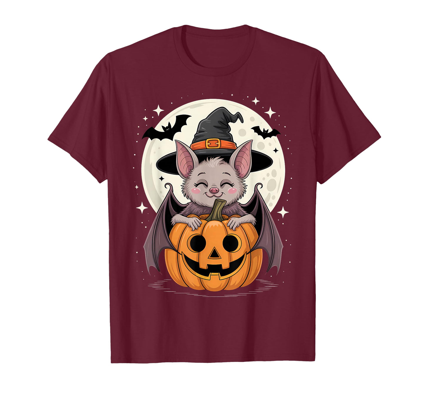 Halloween Bat Witch Hat Pumpkin Spooky T-Shirt