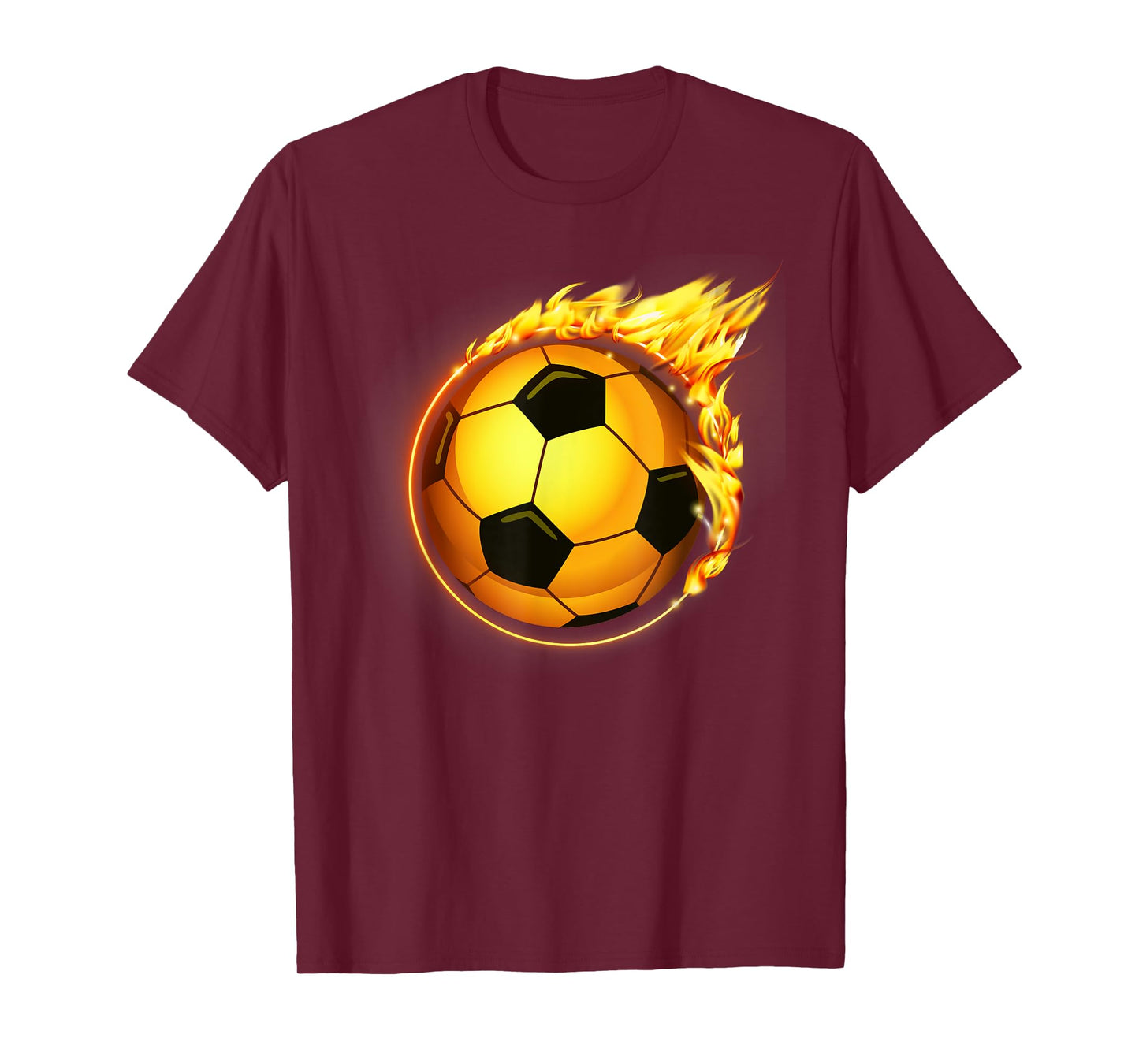 Flaming Soccer Ball Flames Soccer Goal T-Shirt