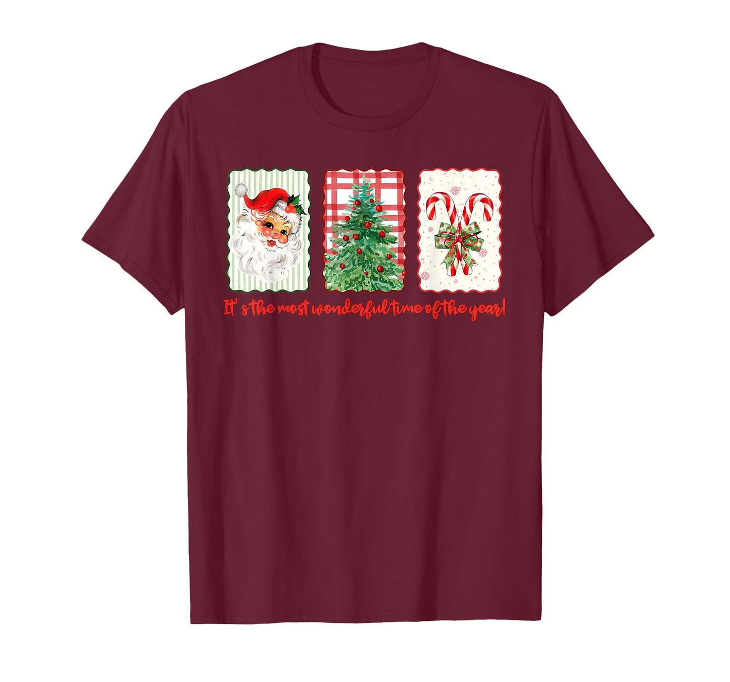 Santa Claus Candy Cane Funny Christmas Xmas Tree Holiday T-Shirt