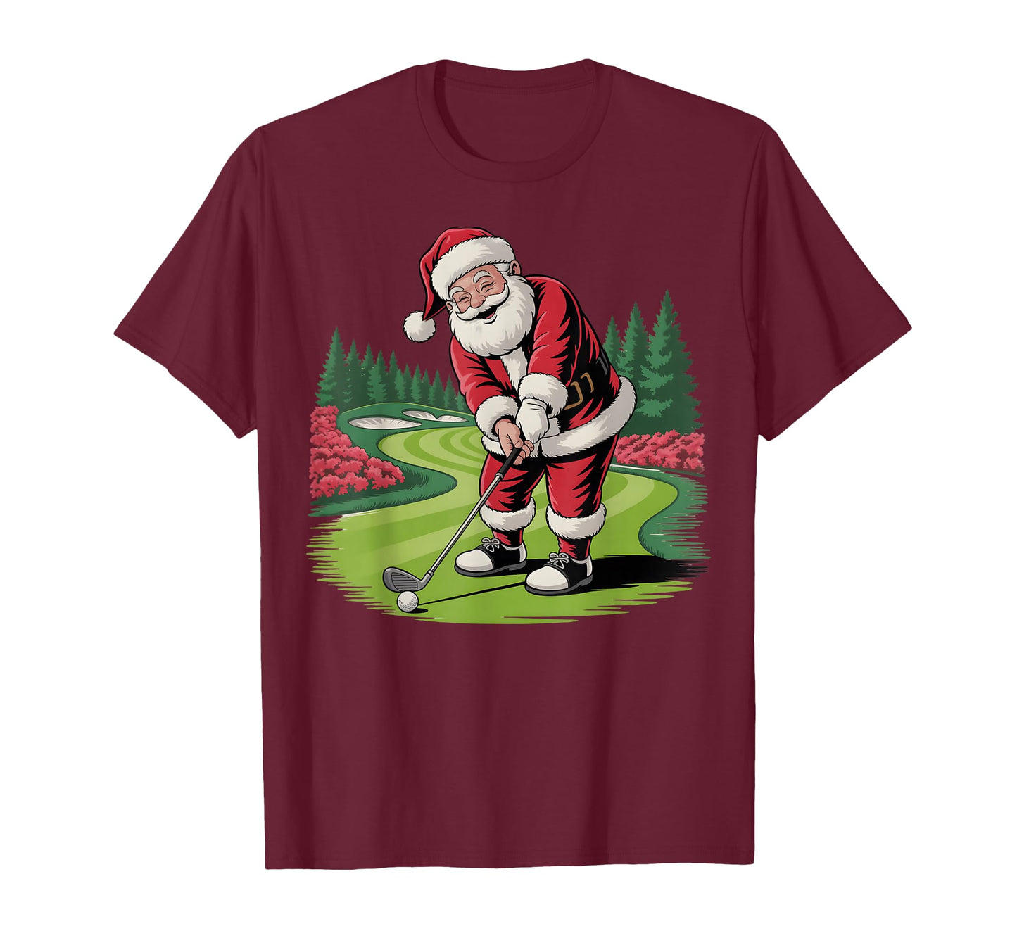 Golfing Christmas Golf Player Golfer Santa Xmas Boys Men T-Shirt