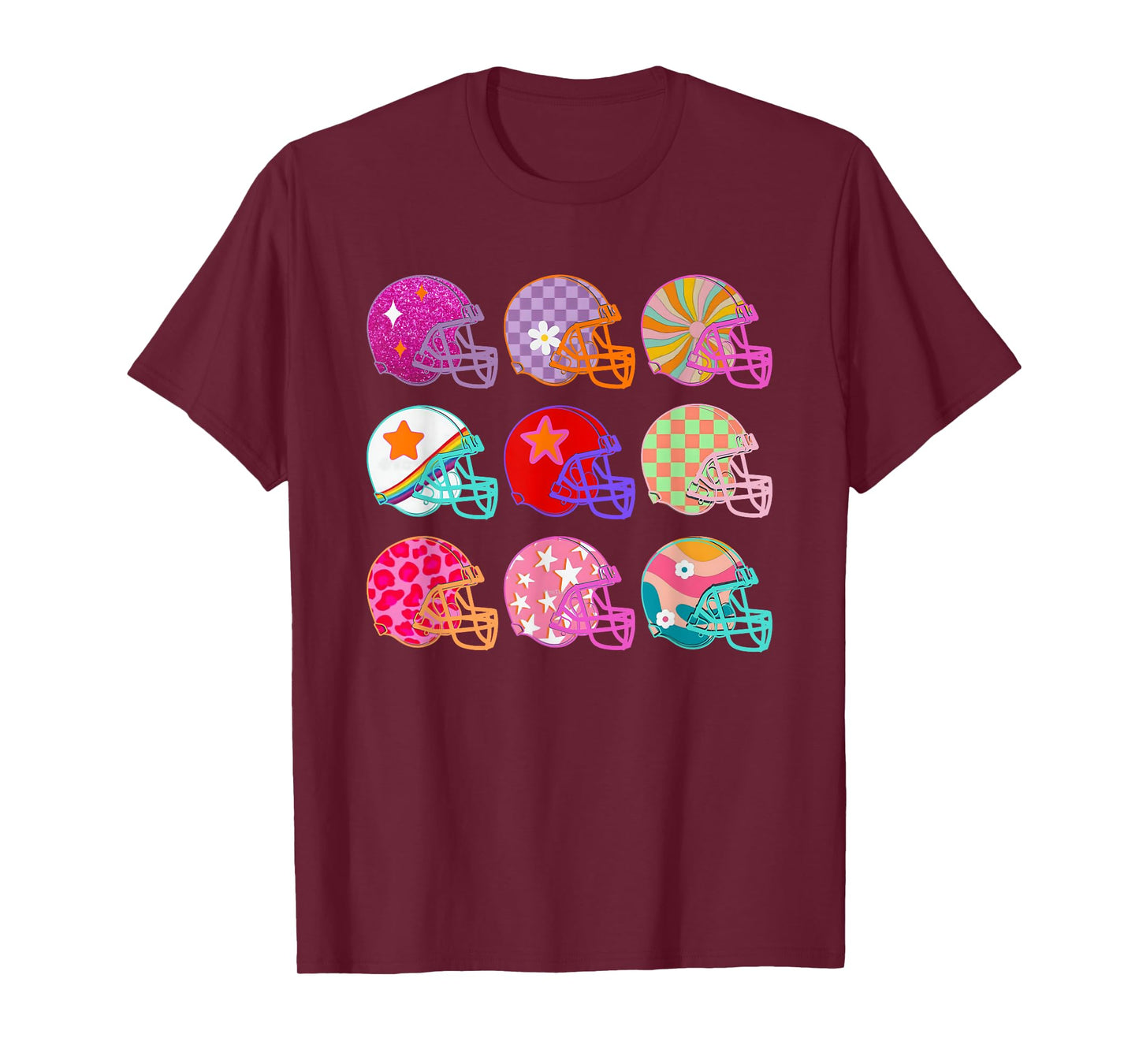 Football Hat Colorful Football For Football Players T-Shirt