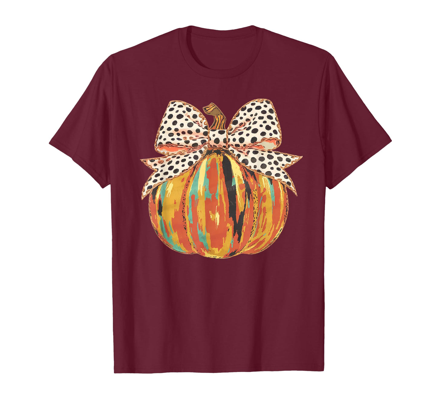 Pumpkin Bow Coquette Happy Thanksgiving Cozy Season Vibes T-Shirt