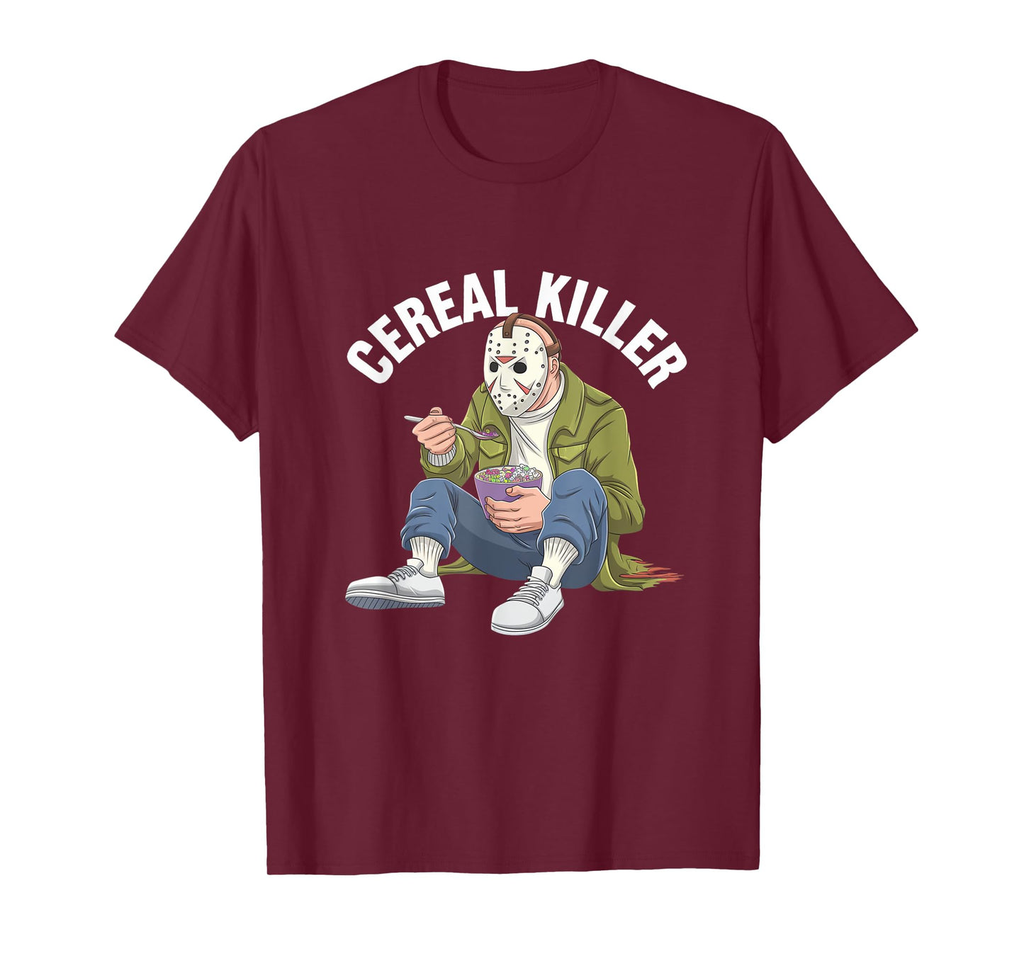 Cereal Killer Funny Halloween Horror Movie Masked Man T-Shirt
