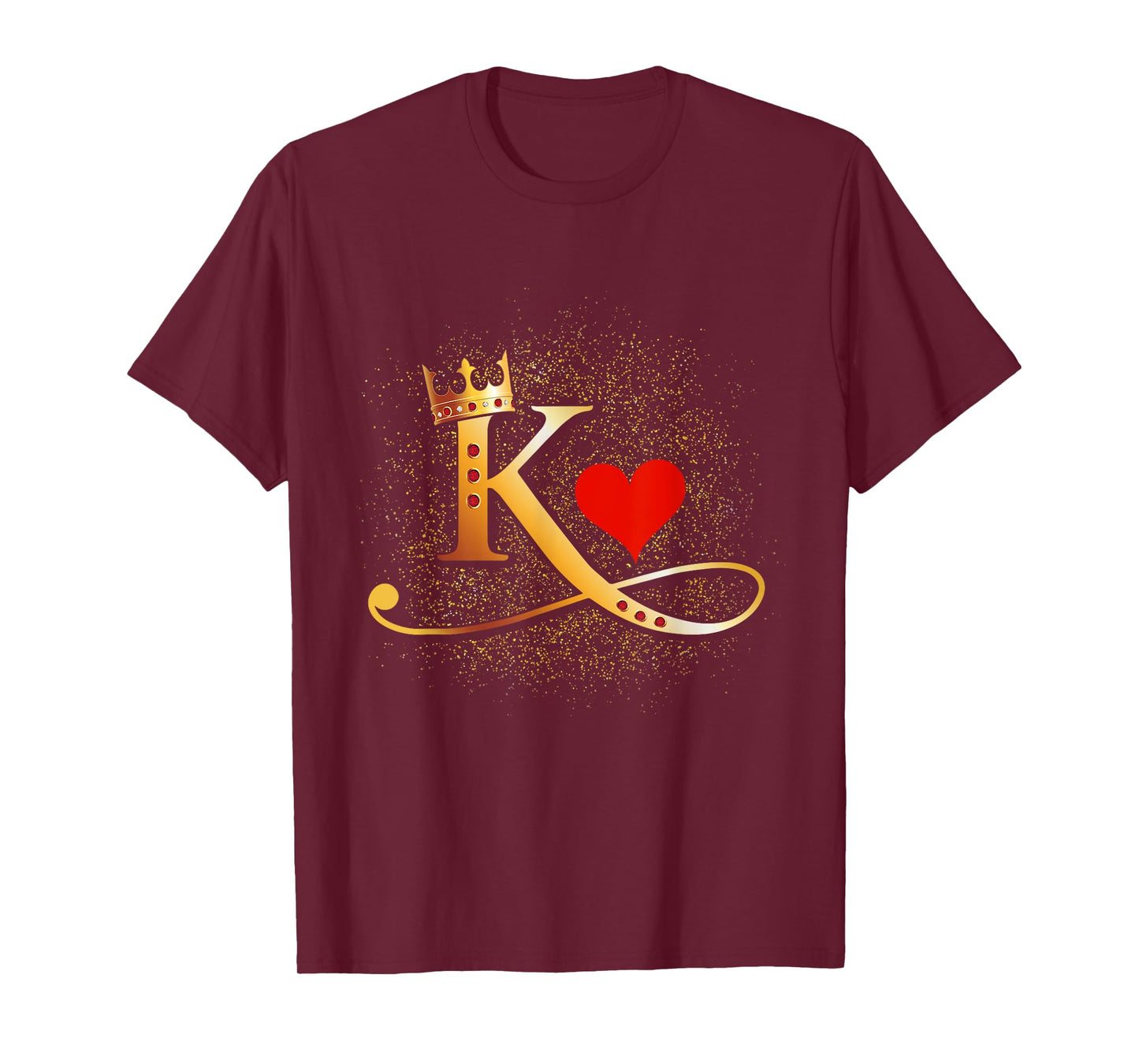 King & Queen of Hearts Crown Couple Saint Valentine's Day T-Shirt