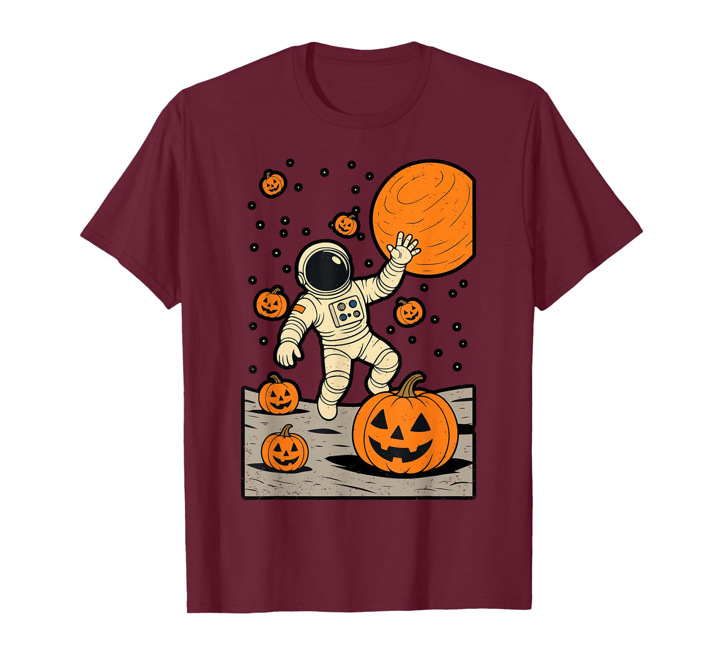 Astronaut Space Pumpkin Halloween Jack O Lantern Spooky T-Shirt