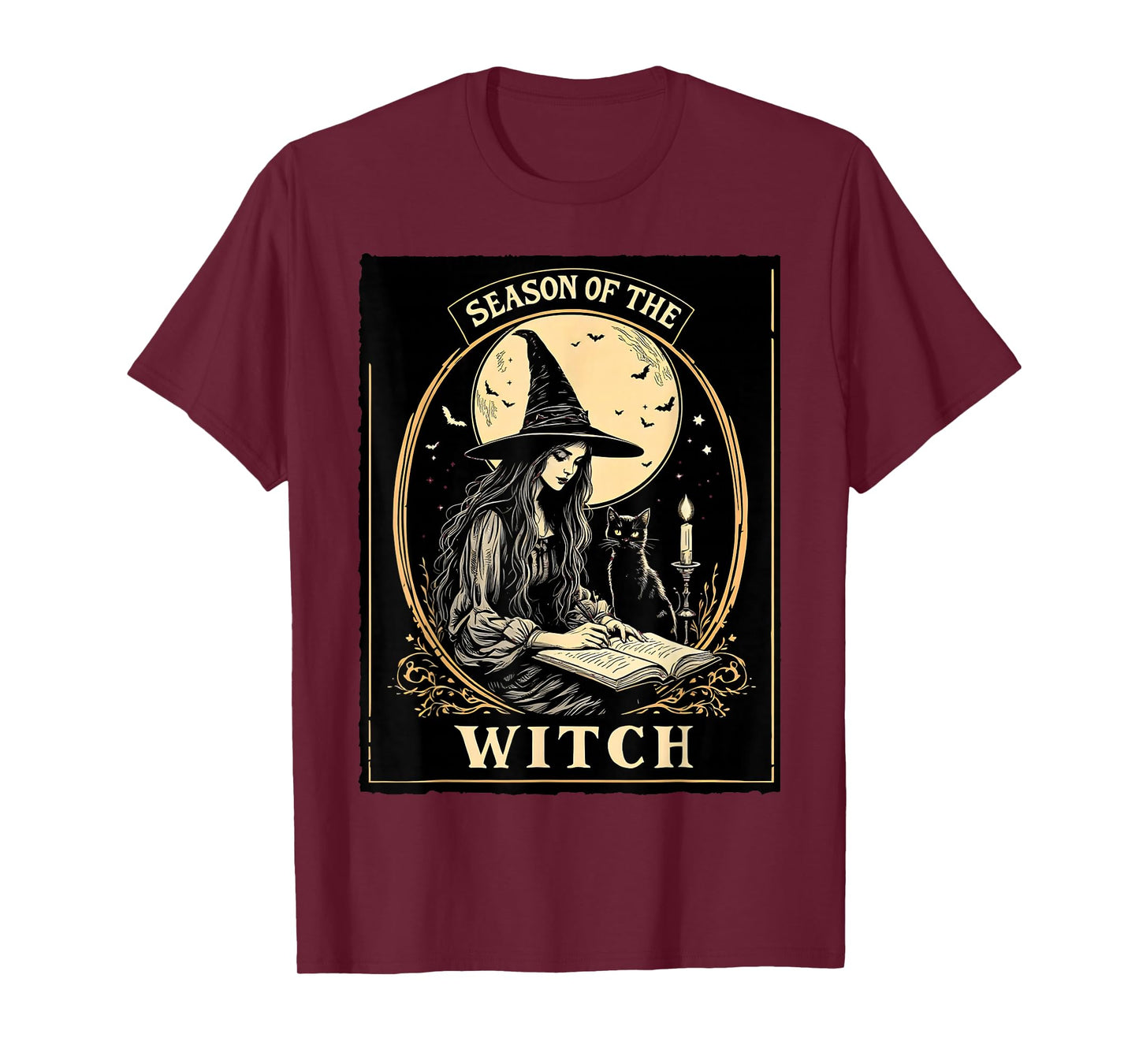 Season of The Witch Black Cat Vintage Halloween Costume T-Shirt