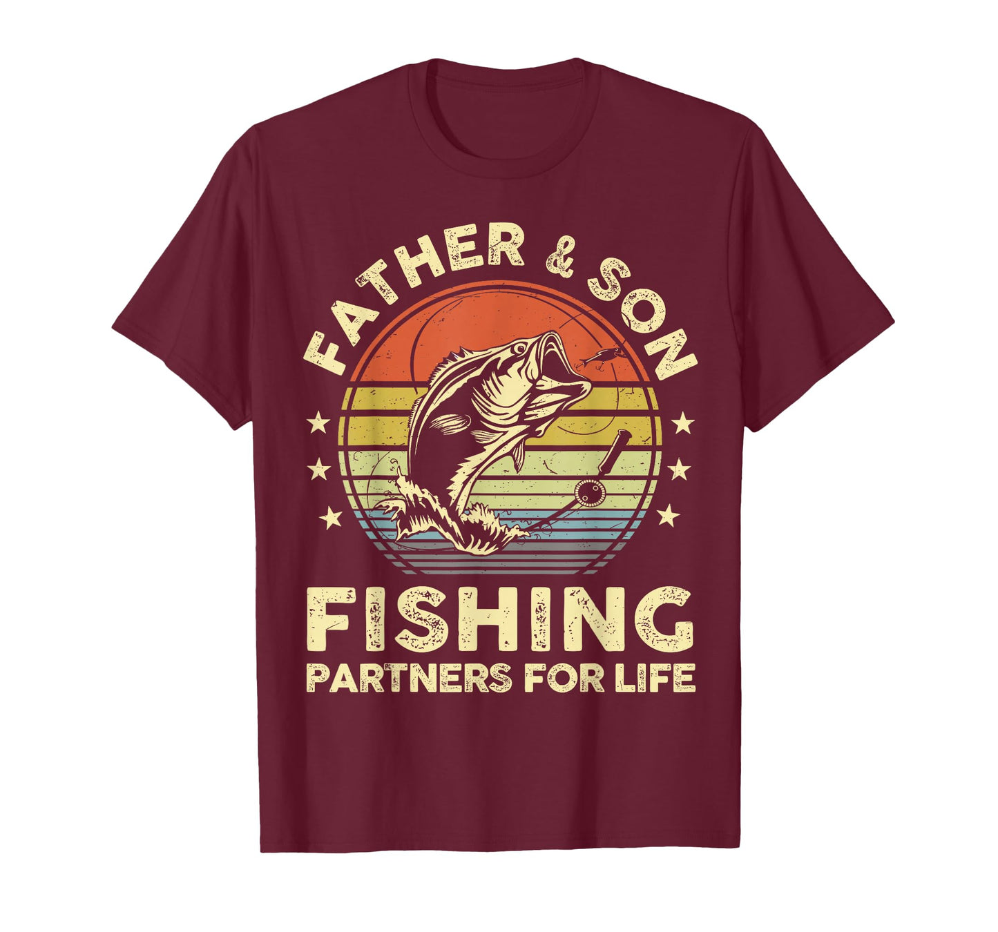 Father Son Matching Fishing Funny Bass Fish Dad Graphic T-Shirt