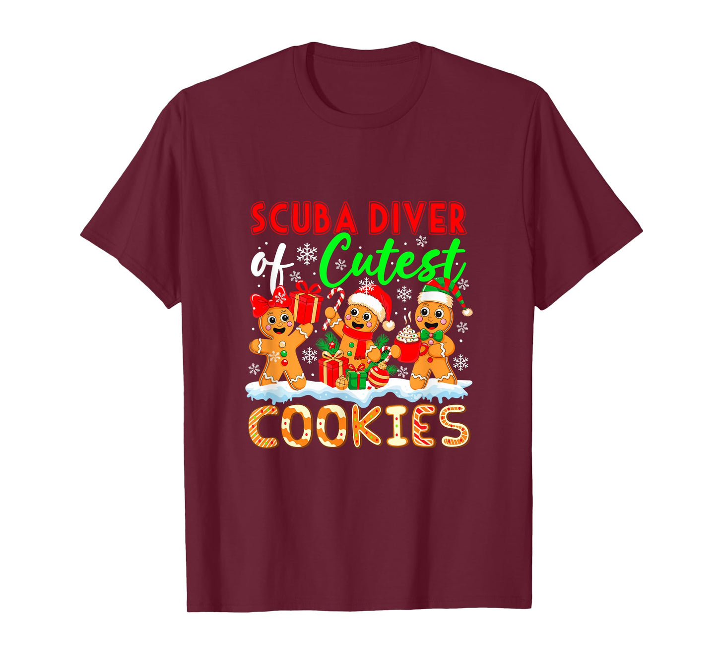 Scuba Diver of Cutest Cookies Gingerbreads Xmas Job Team T-Shirt