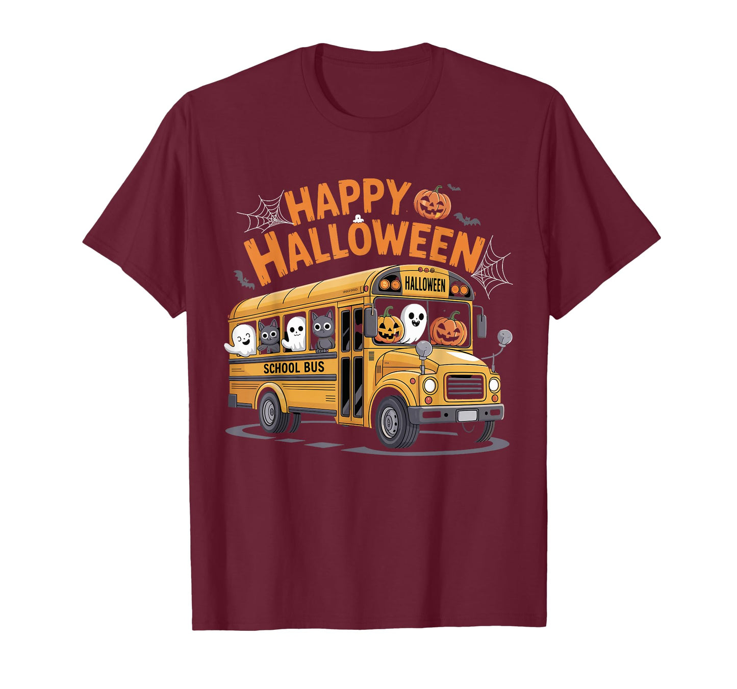 Teacher Halloween School Bus Driver Cute Ghost Witch Party T-Shirt