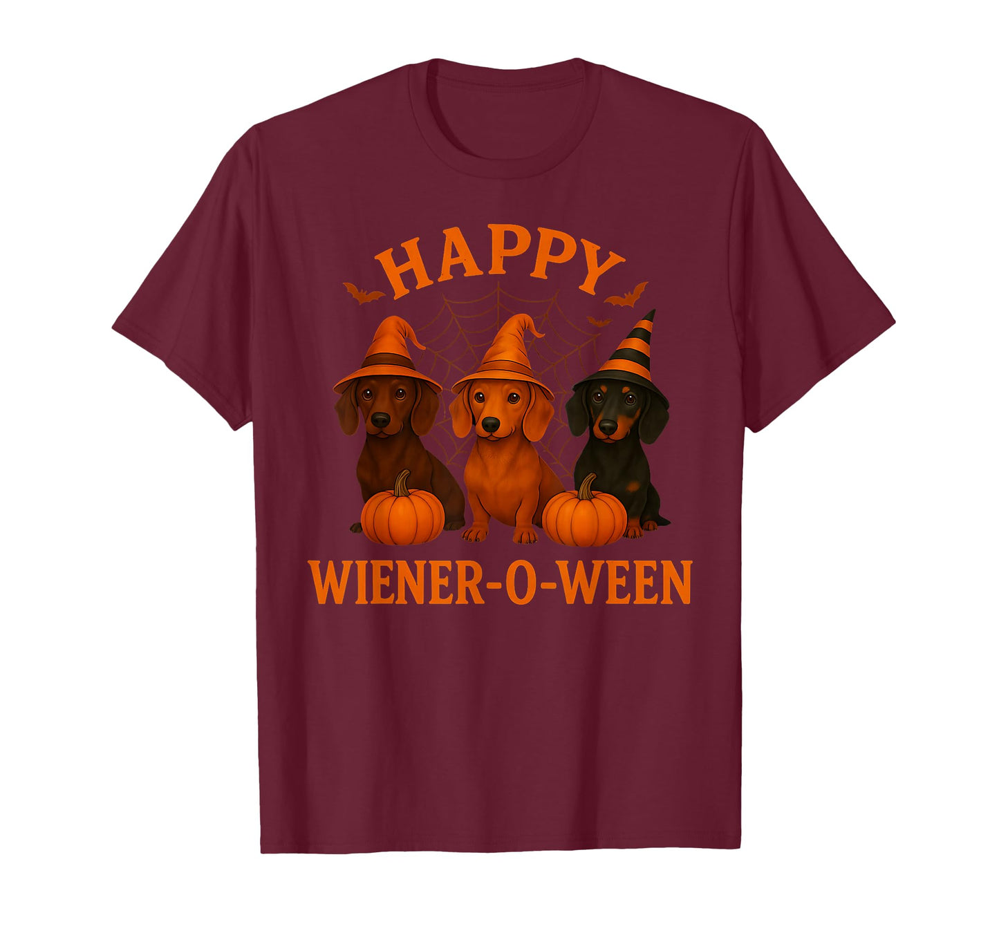 Happy Dachshund-O-Ween Wiener Dog Pumpkin Halloween T-Shirt