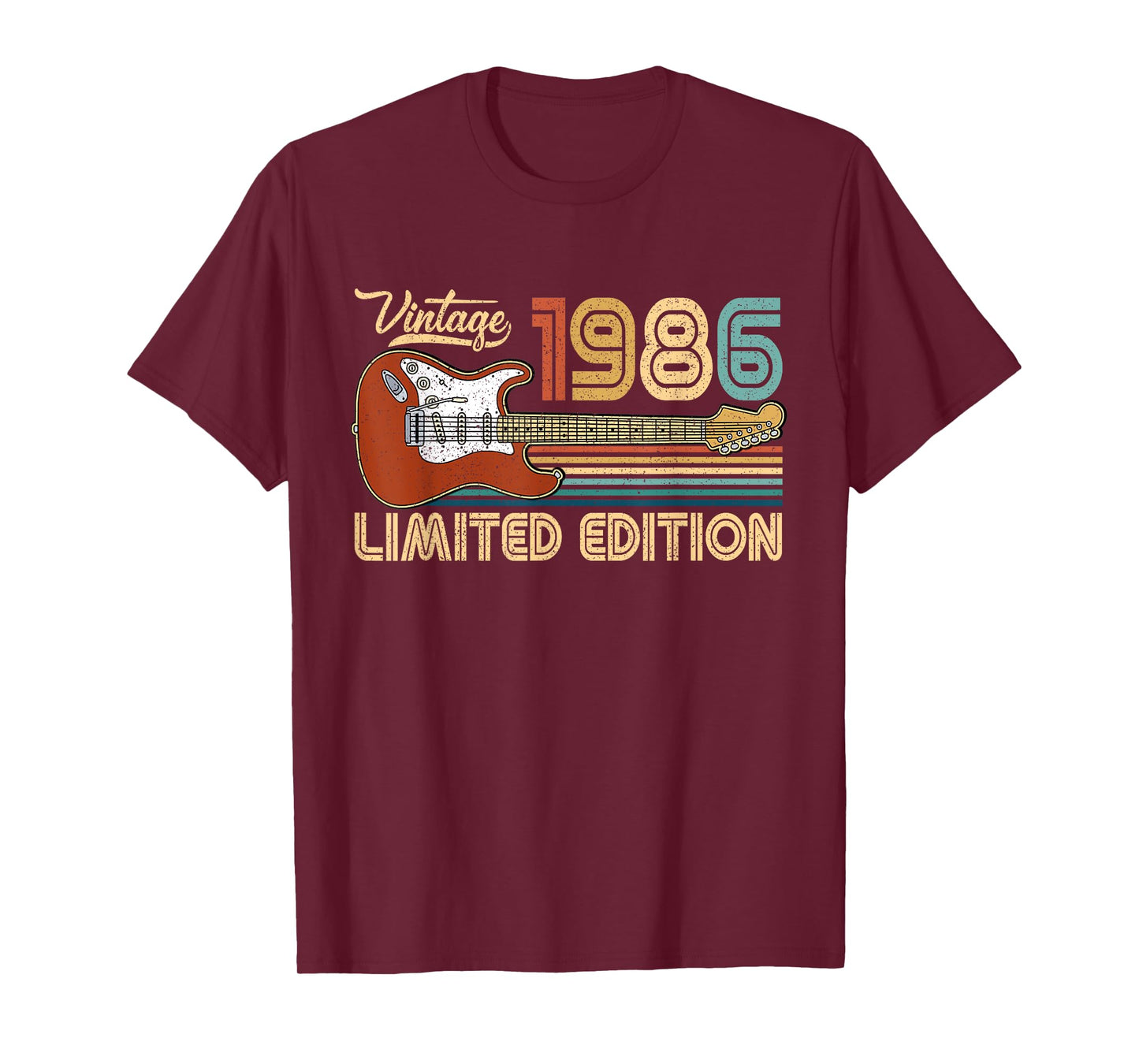 40 Years Old Vintage Made In 1986 Funny 40th Birthday Guitar T-Shirt