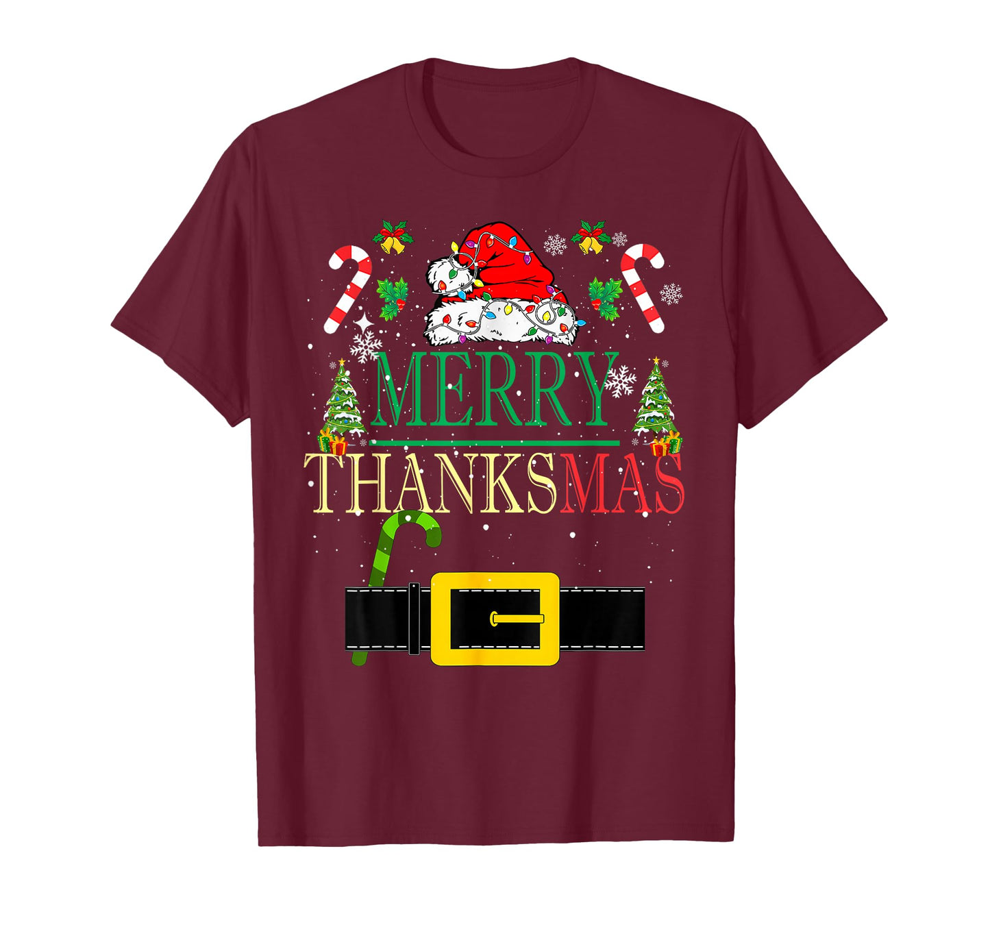 Funny Thanksgiving Santa Hat Xmas Family Men Women Kid T-Shirt