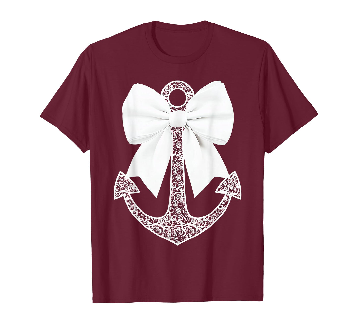 White Lace Bow Tie Nautical Cruise Anchor Boat Cruiser Lover T-Shirt